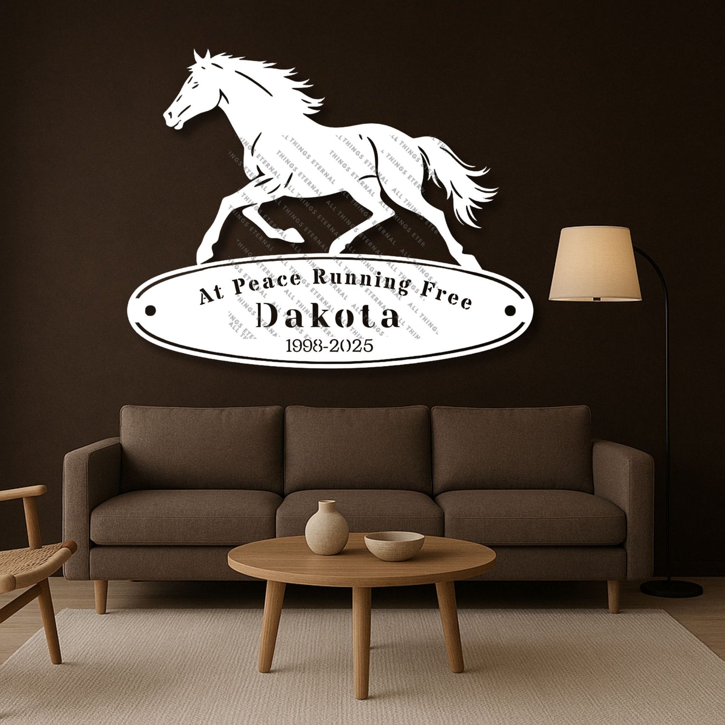 Custom Horse Memorial Metal Sign – Personalized Equine Tribute with Name & Dates