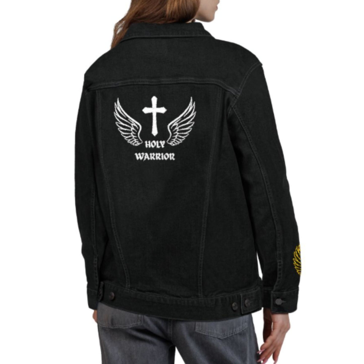 Unisex Christian Denim Jacket – Holy Warrior Religious Apparel