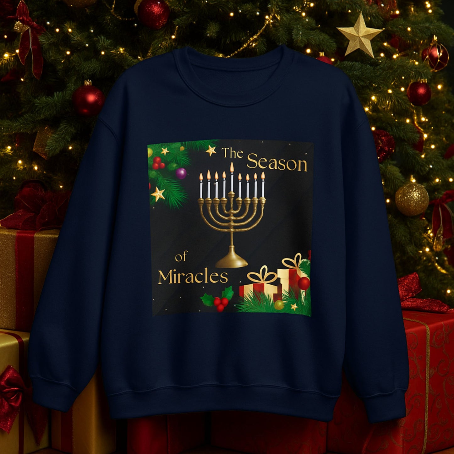 Season of Miracles Sweatshirt | Hanukkah & Christmas Unisex Sweatshirt