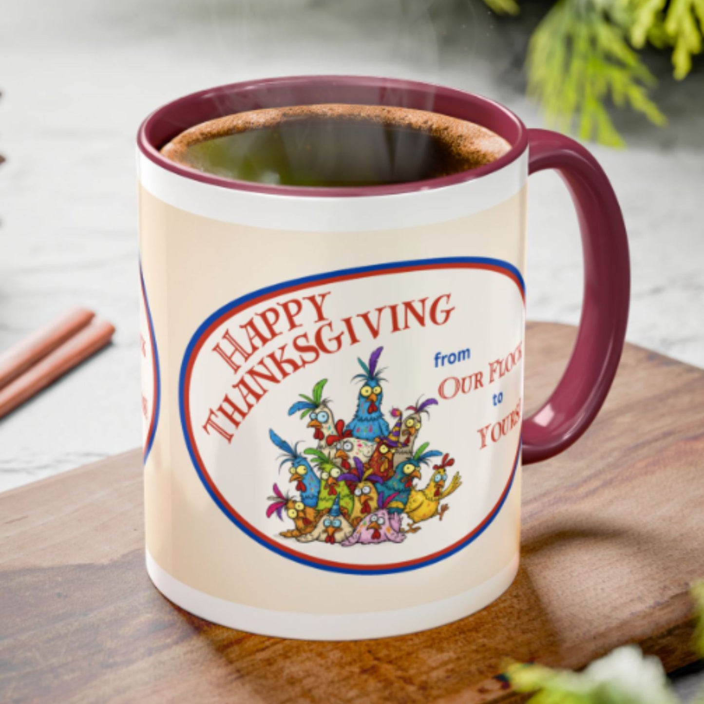 From Our Flock to Yours Mug | Fun Thanksgiving Coffee Cup Gift