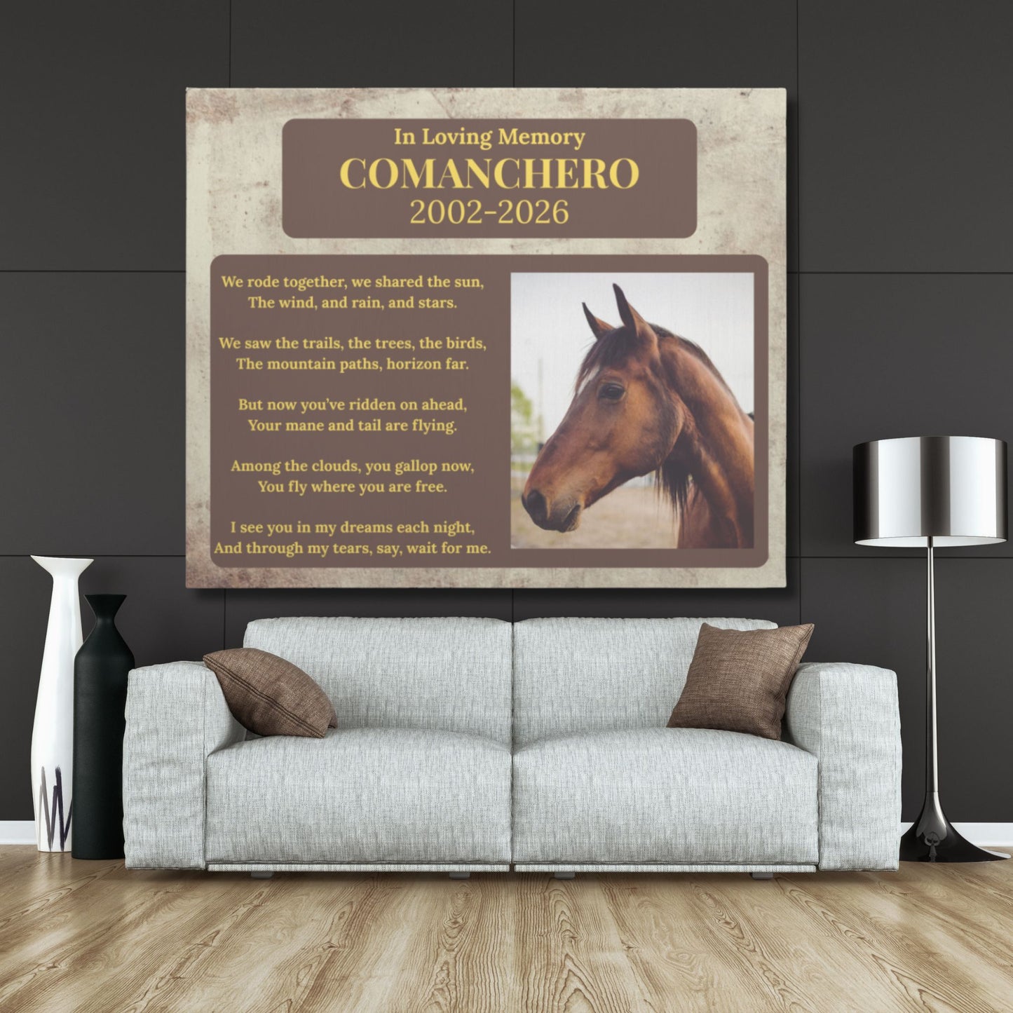 Custom Horse Memorial Canvas with Photo – Tribute Gifts Horse Lovers