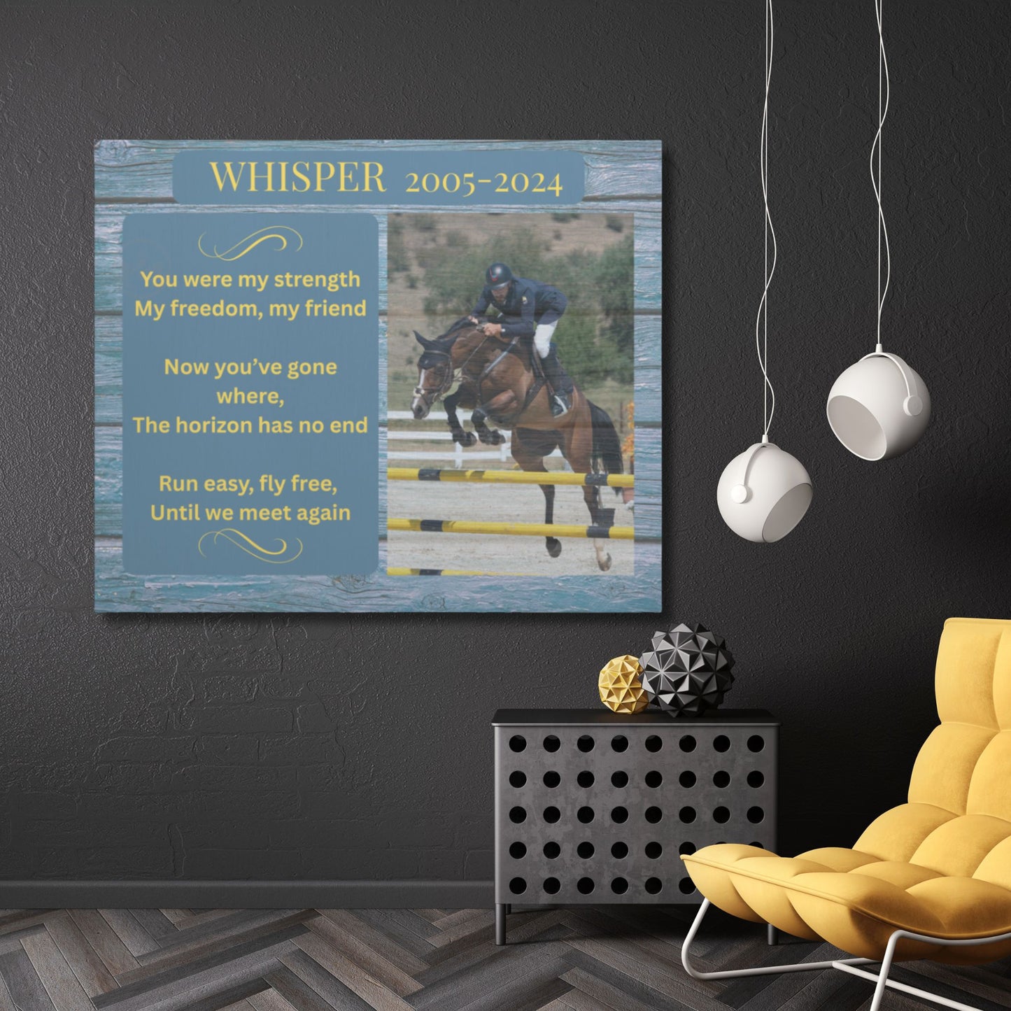 Custom Horse Memorial Canvas with Photo – Riding Companion Tribute Gifts