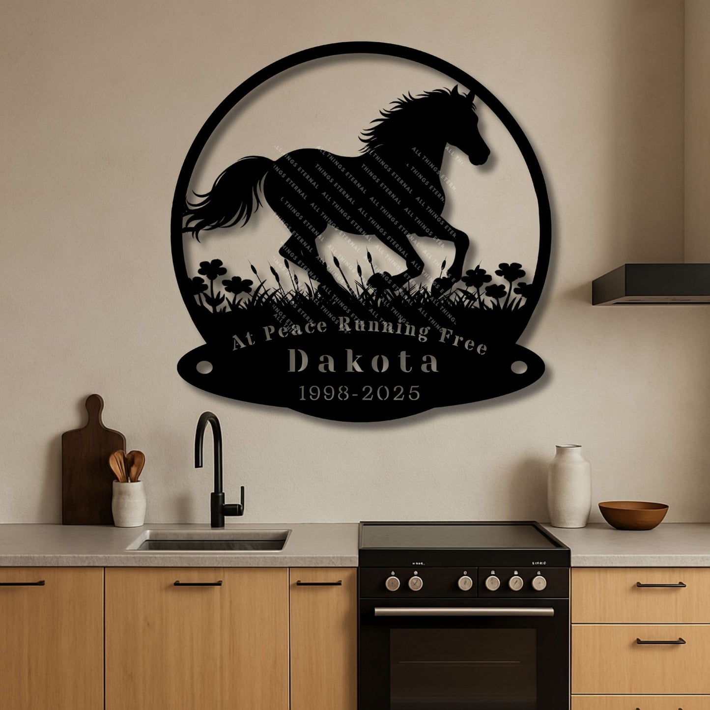 Custom Horse Memorial Metal Sign – Personalized Tribute with Name & Dates