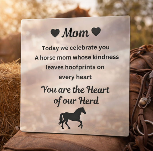 Horse Mom Metal Print – Heart Of Our Herd Wall Decor Mother's Day Gift
