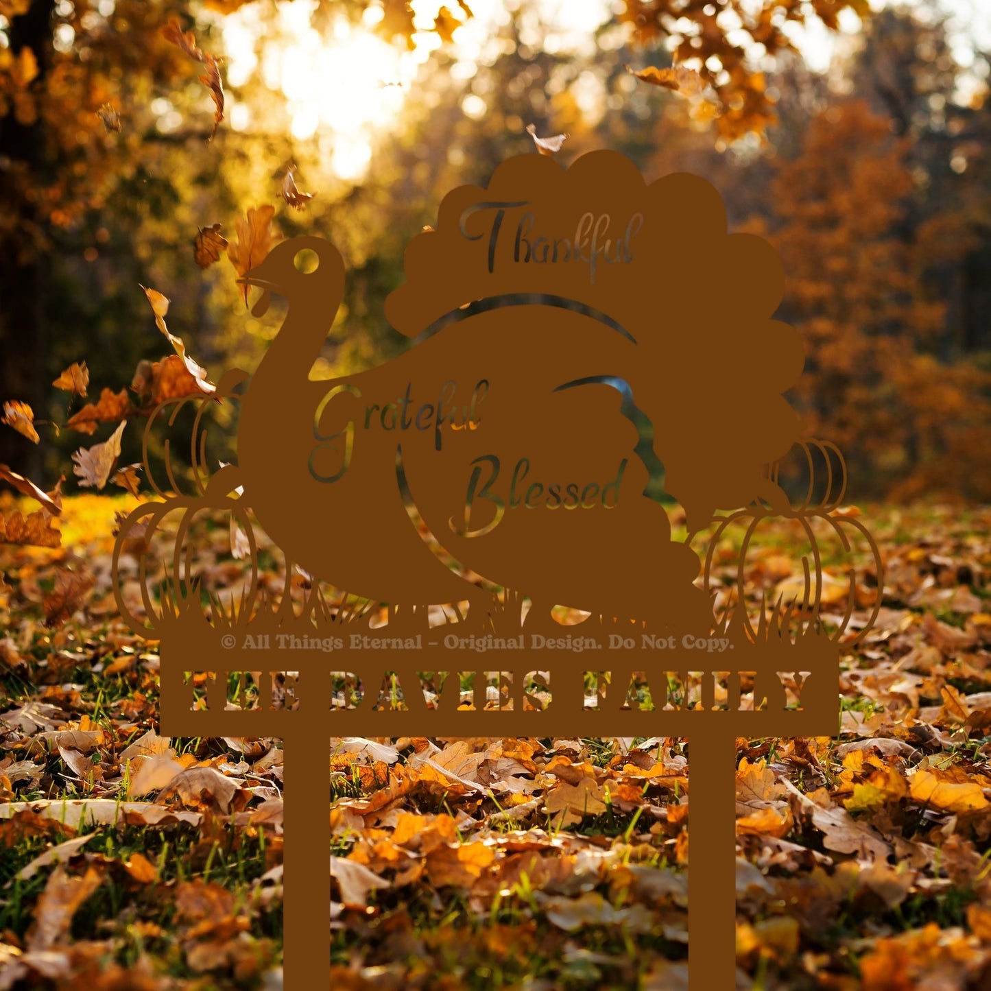 Thankful Grateful Blessed Fall Yard Decoration