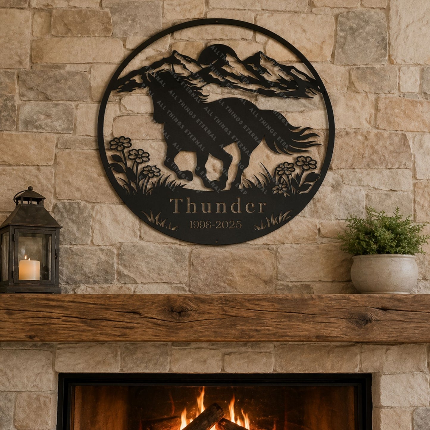 Personalized Horse Memorial Metal Sign – Custom Engraved Tribute Gift