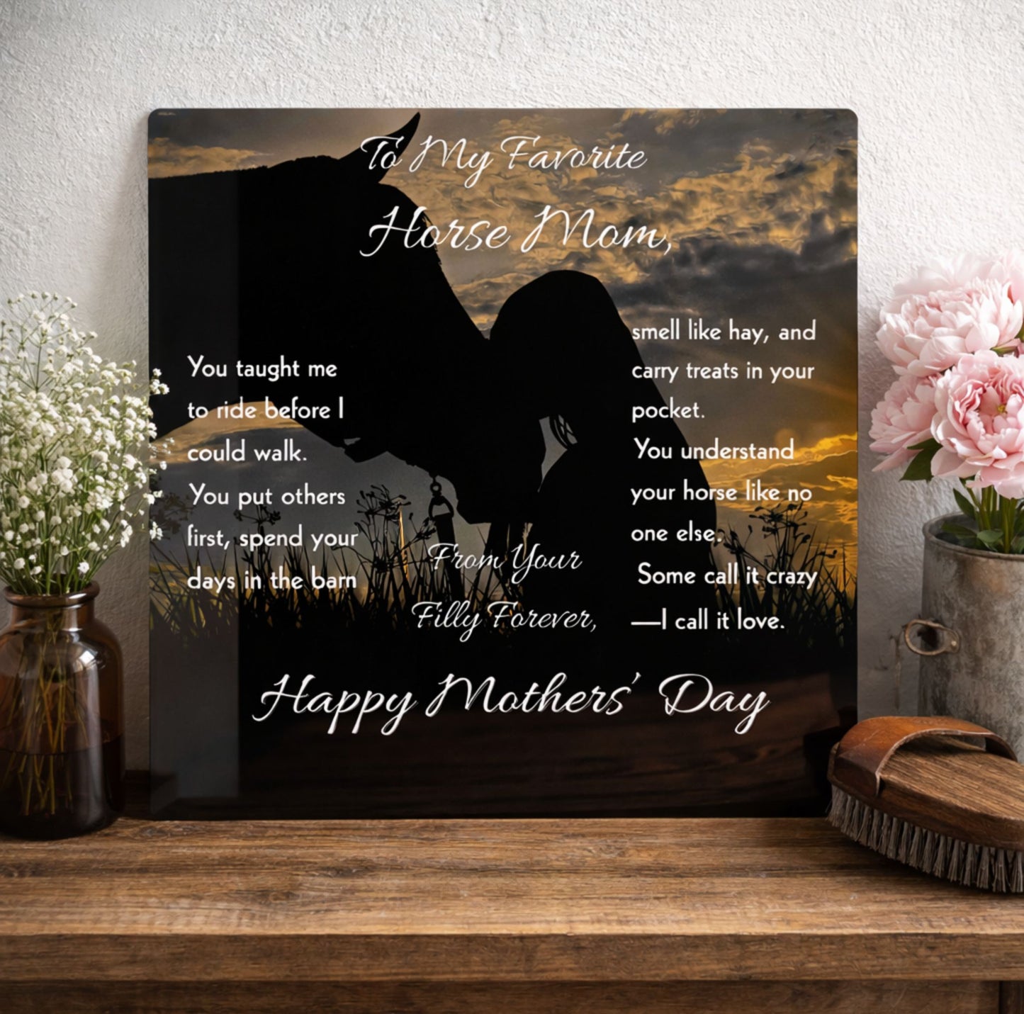 To My Favorite Horse Mom Metal Art Print – Mother's Day Horse Gift Decor
