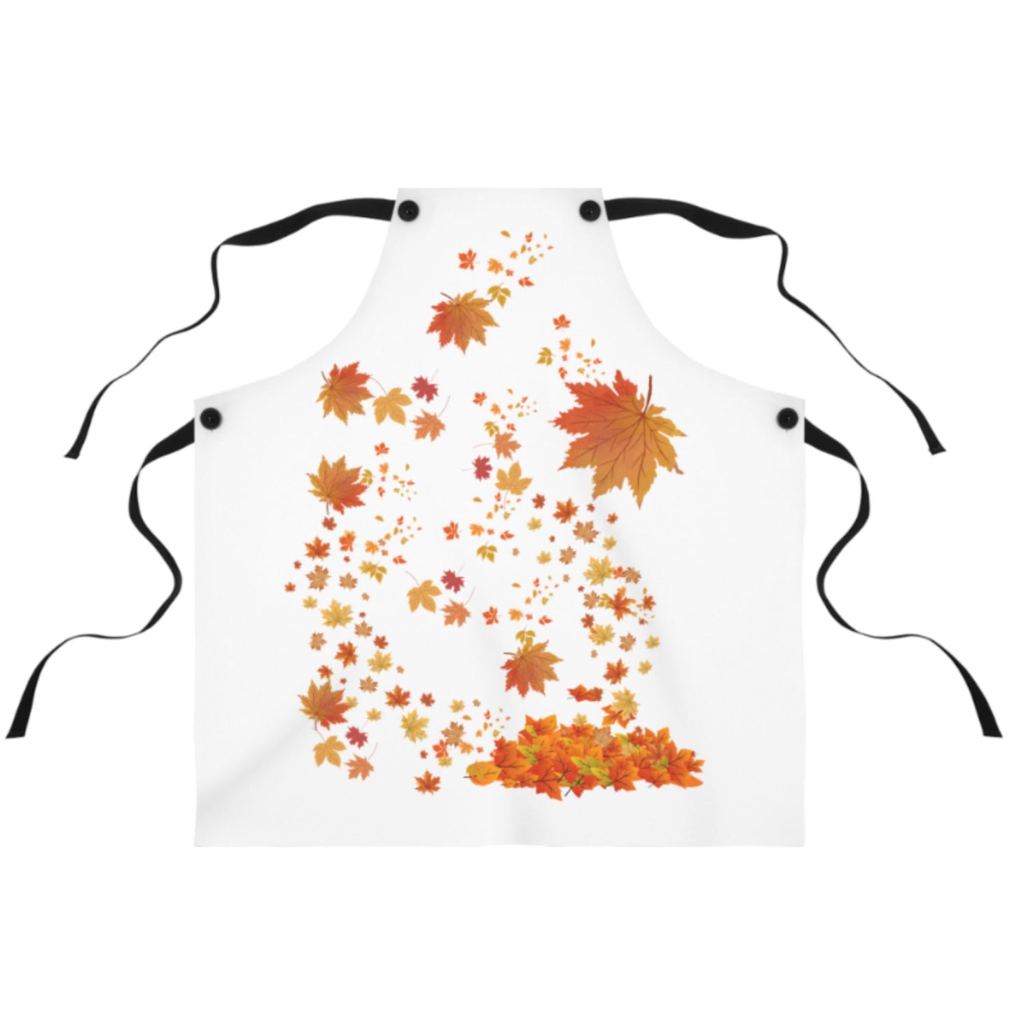 White Fall Leaves Apron | Grateful Cooking Apron | Holiday Gift