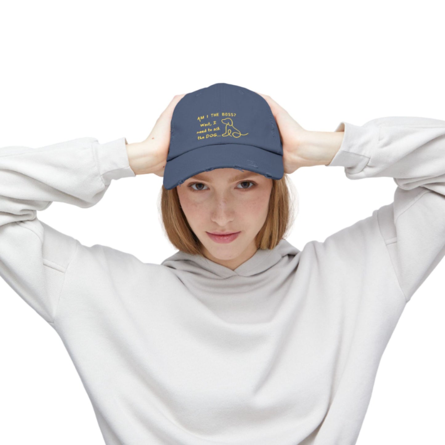 Funny Dog Owner Distressed Baseball Cap - Embroidered Hat  For Dog Lovers