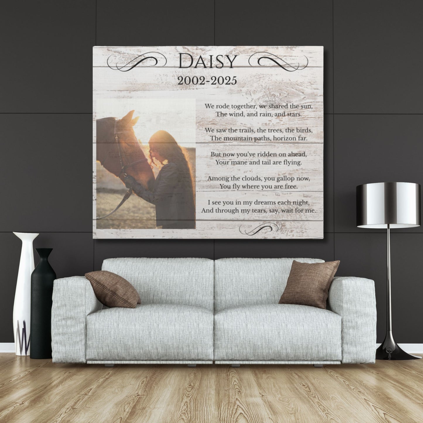 Personalized Horse Memorial Canvas – Custom Equine Photo Tribute
