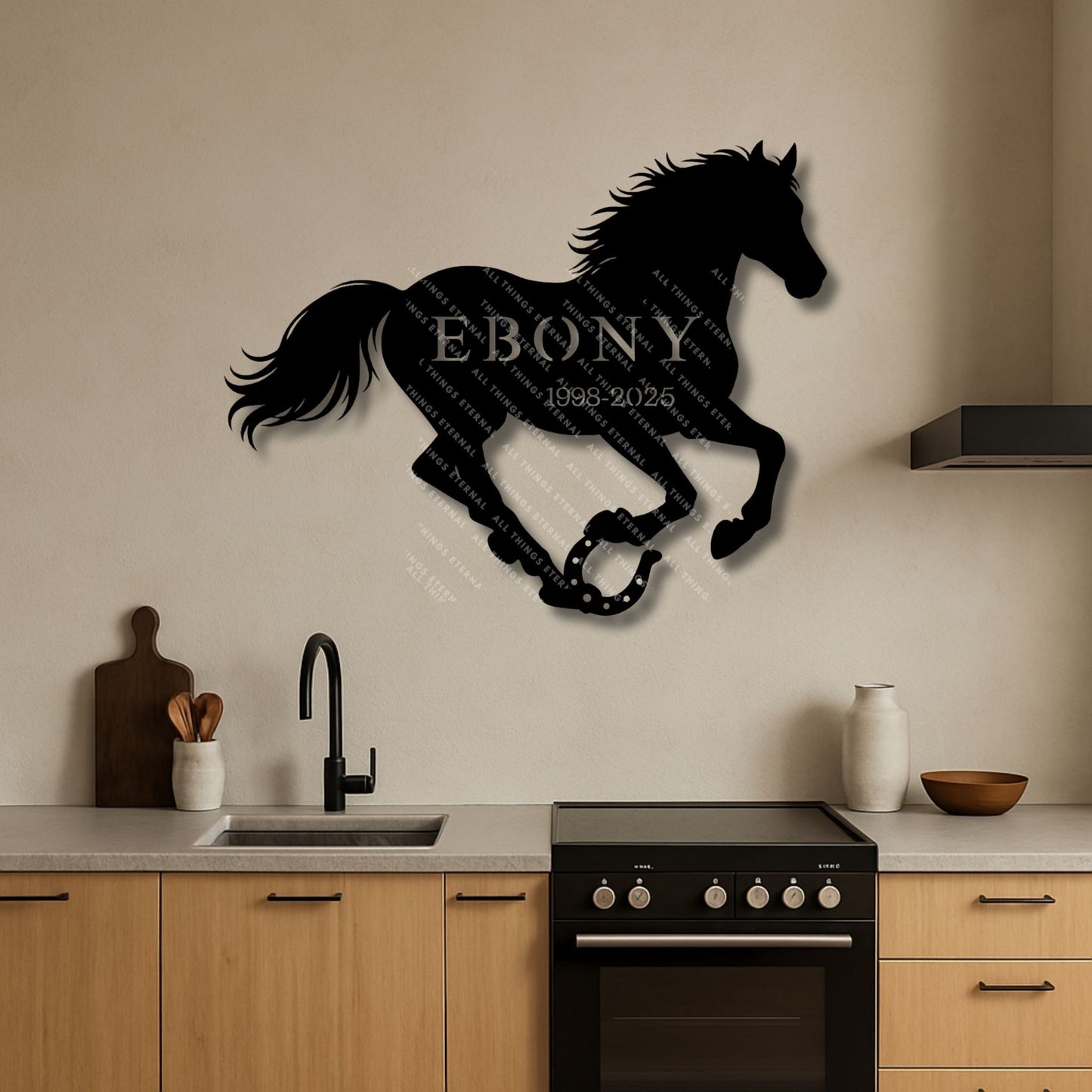 Personalized Horse Memorial Metal Wall Art – Custom Name & Dates Rustic Farmhouse Decor