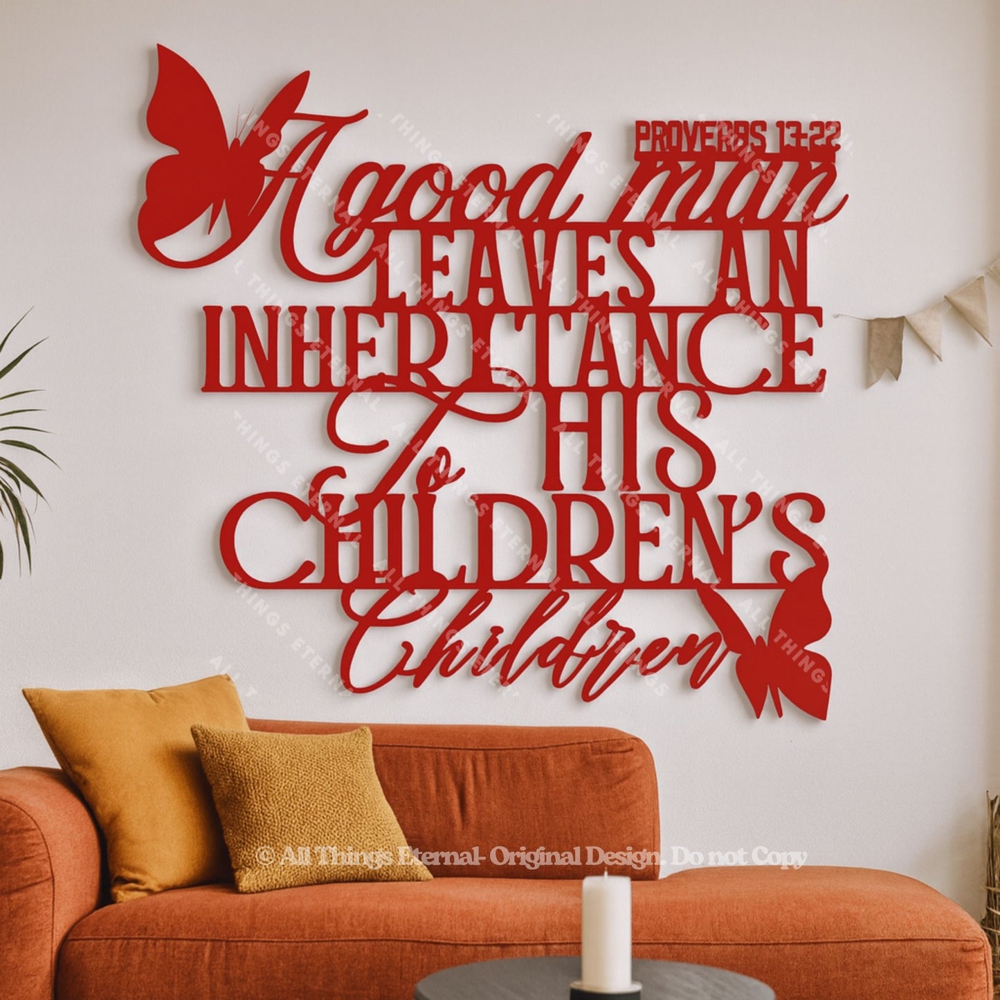 Proverbs 13:22 Metal Wall Art – Inspirational Christian Home Decor