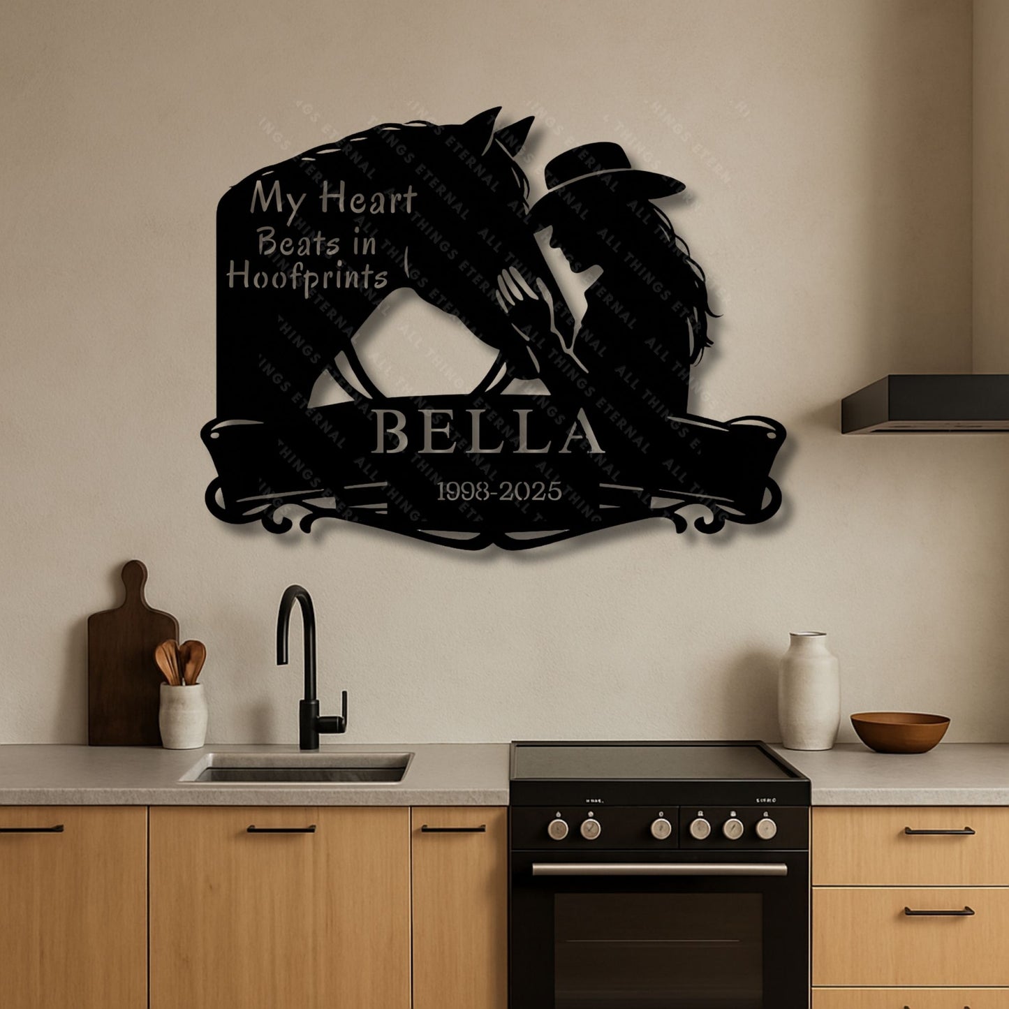 Personalized Horse Memorial Metal Sign – My Heart Beats in Hoofprints