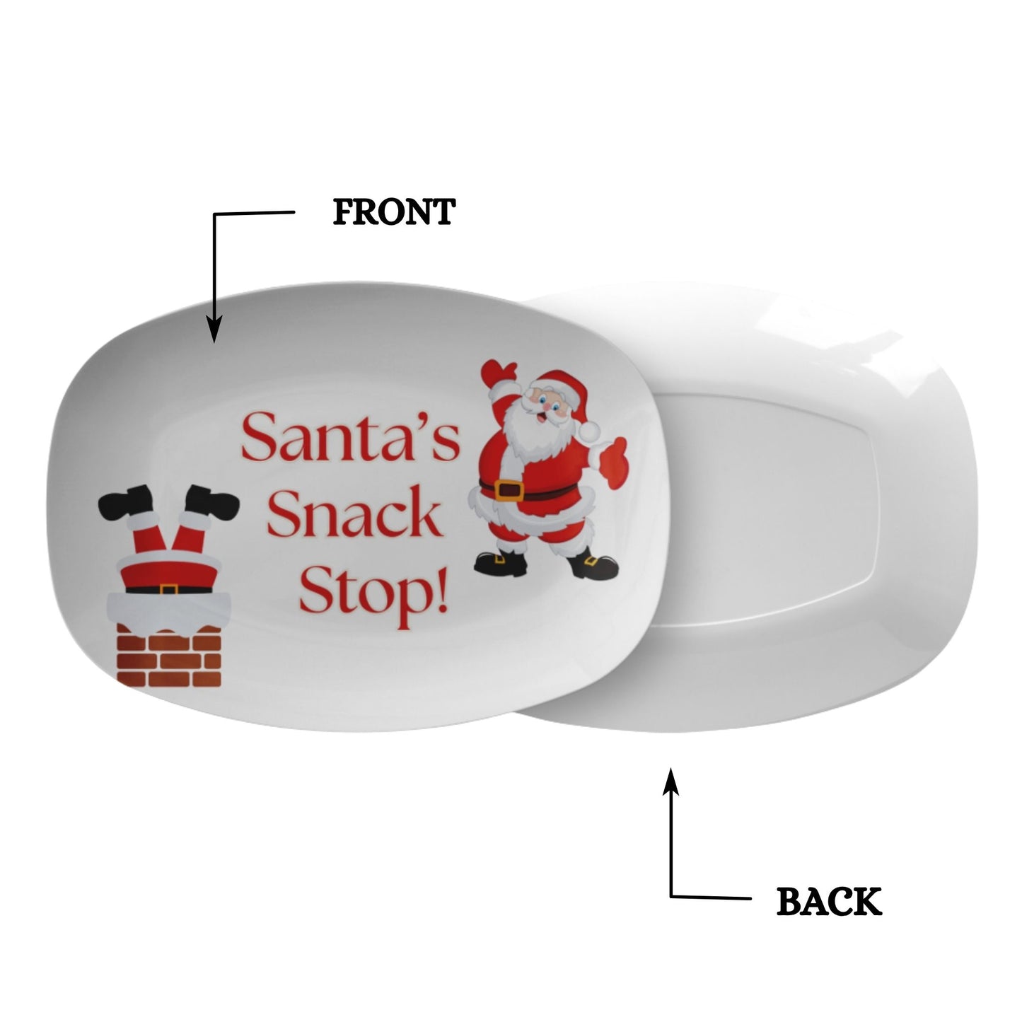 Christmas Serving Tray – Santa Snack Stop Festive Holiday Platter