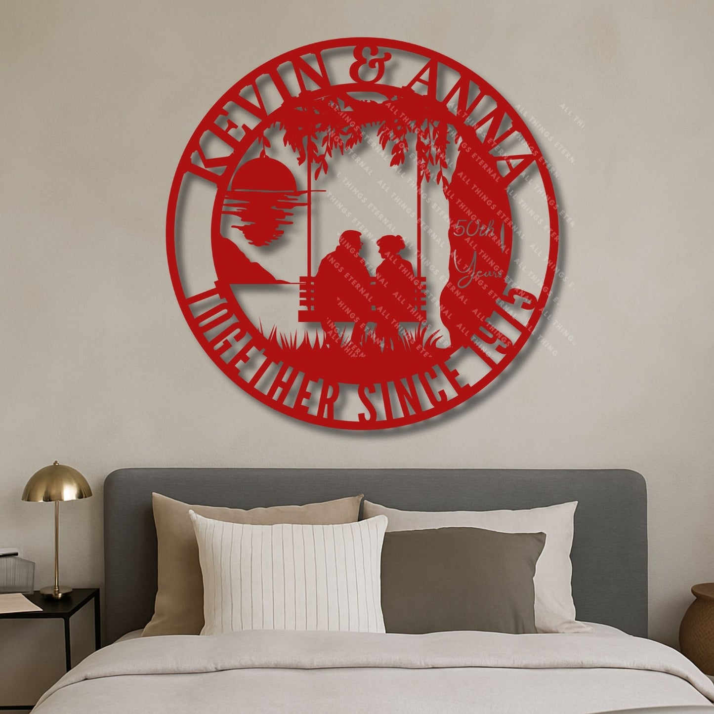 50th Anniversary Gift for Parents – Personalized Metal Wall Art