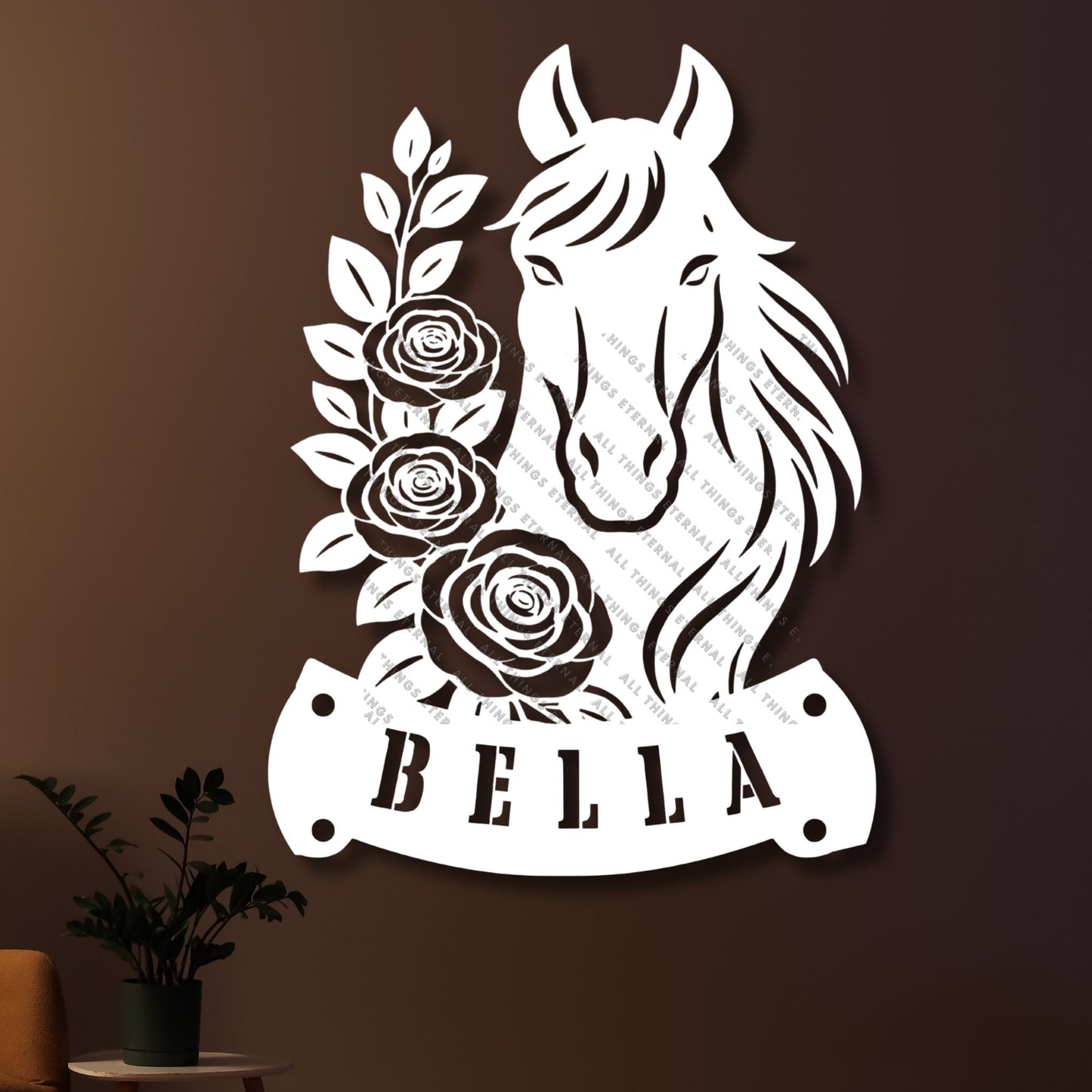 Personalized Horse Stall Name Sign – Custom Mare Metal Barn Door Decor