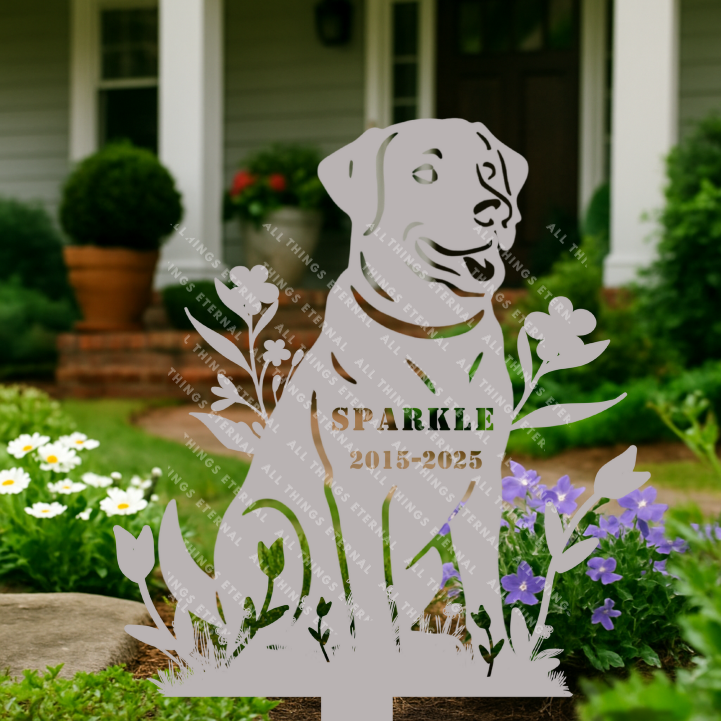 Custom Labrador Dog Memorial Stake – Metal Pet Grave Marker