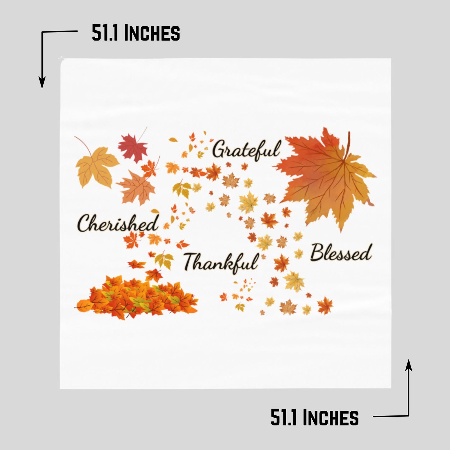 Fall Leaves Tablecloth – Grateful, Blessed, Thankful Thanksgiving Decor