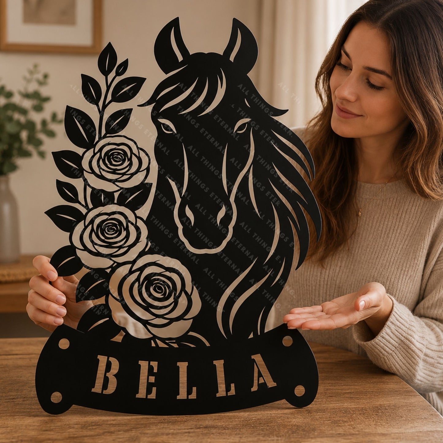 Personalized Horse Stall Name Sign – Custom Mare Metal Barn Door Decor