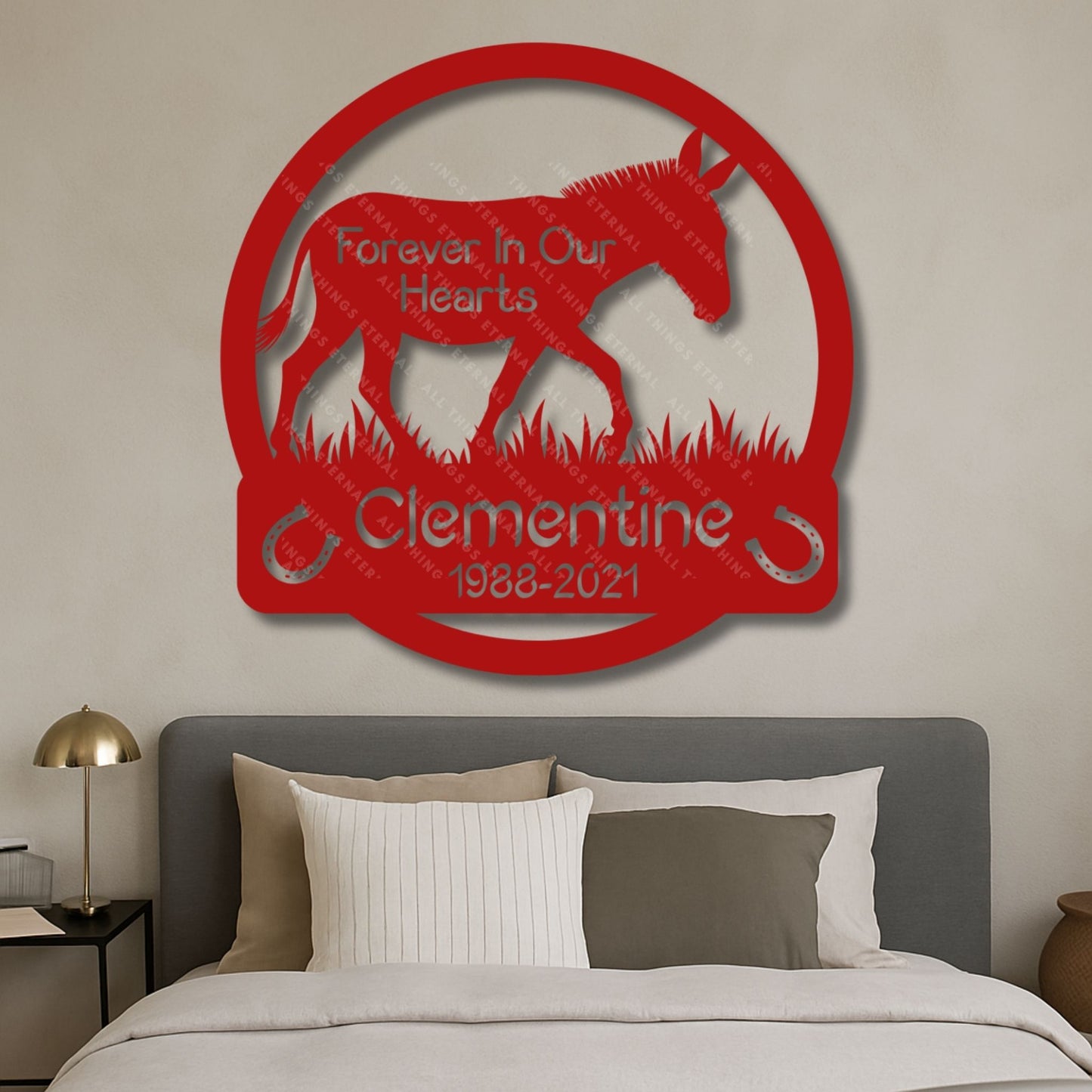 Custom Donkey Memorial Metal Wall Sign – Personalized Farm Decor