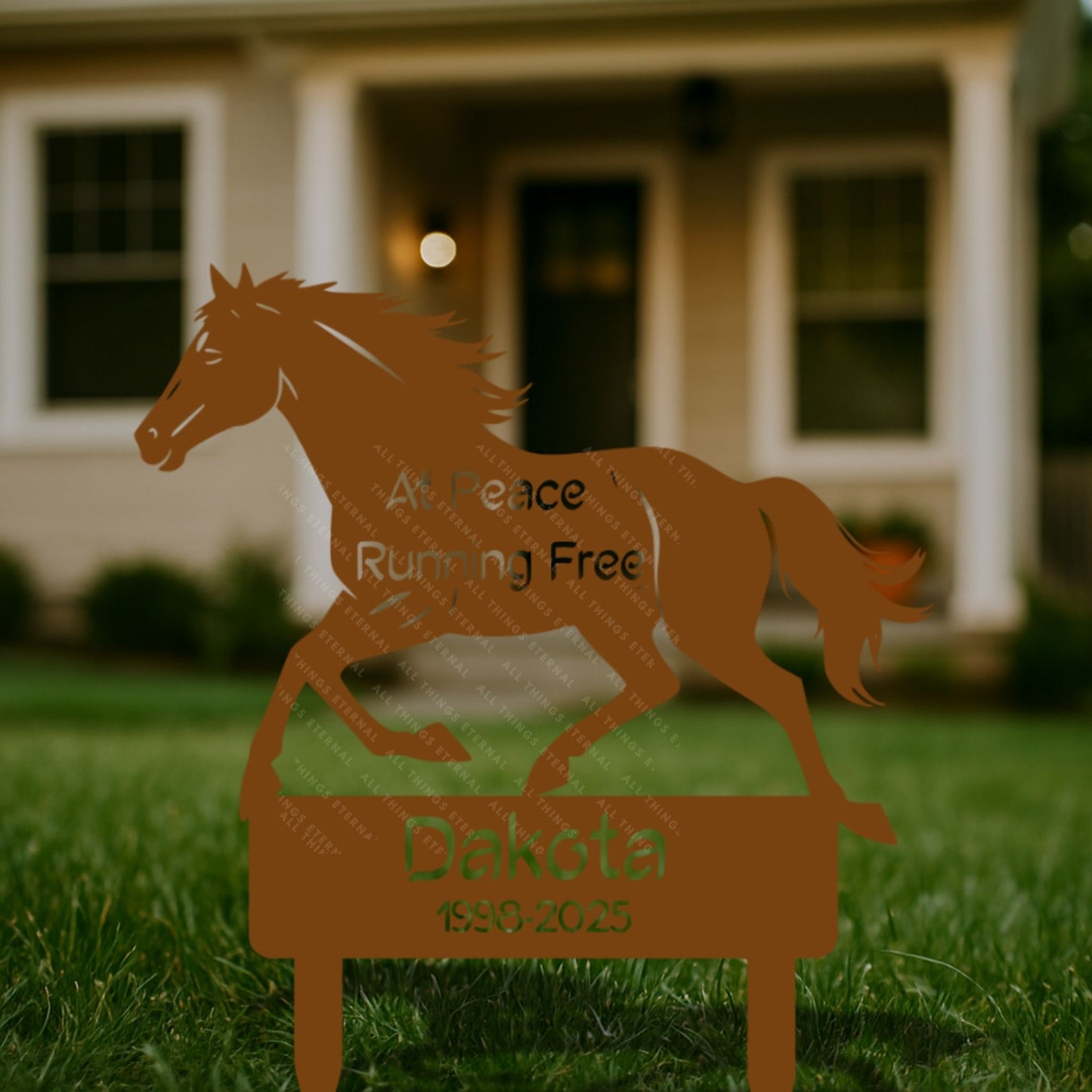 Horse Memorial Metal Grave Marker – Custom Personalized Tribute Sign