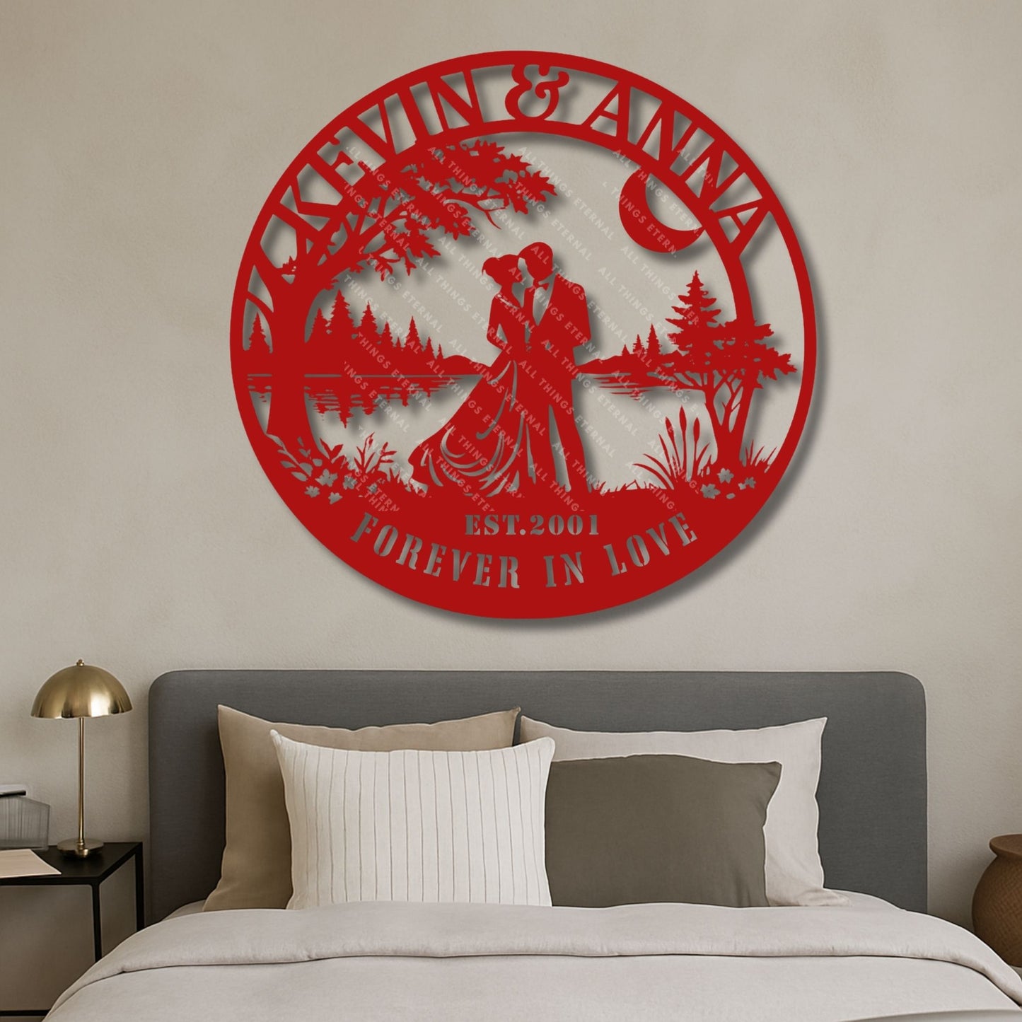 Personalized Wedding Metal Sign – Custom Couple Name Wall Art