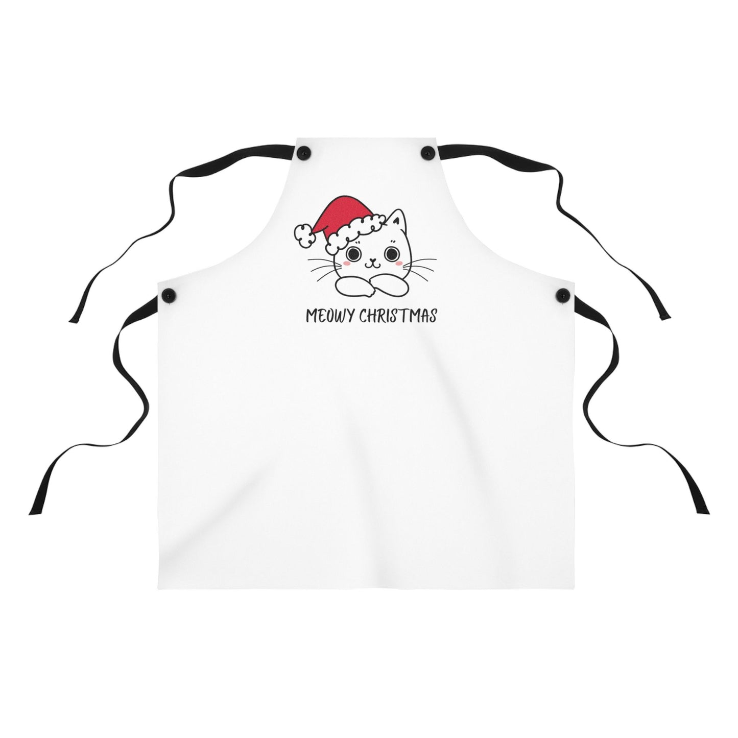 Meowy Christmas Cat Apron – Cute Funny Kitty Holiday Cooking Gift