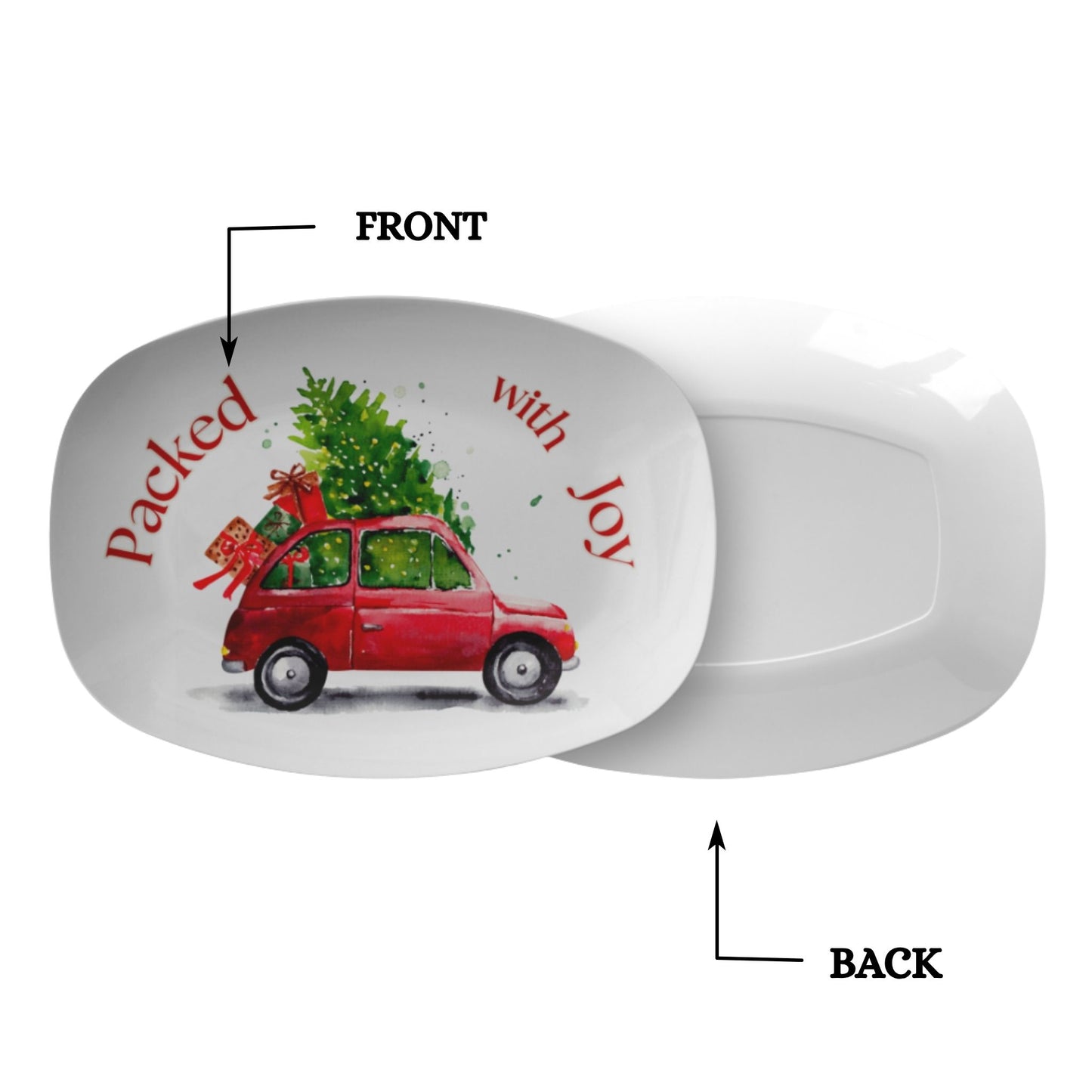 Pack with Joy Christmas Serving Tray – Festive Holiday Platter