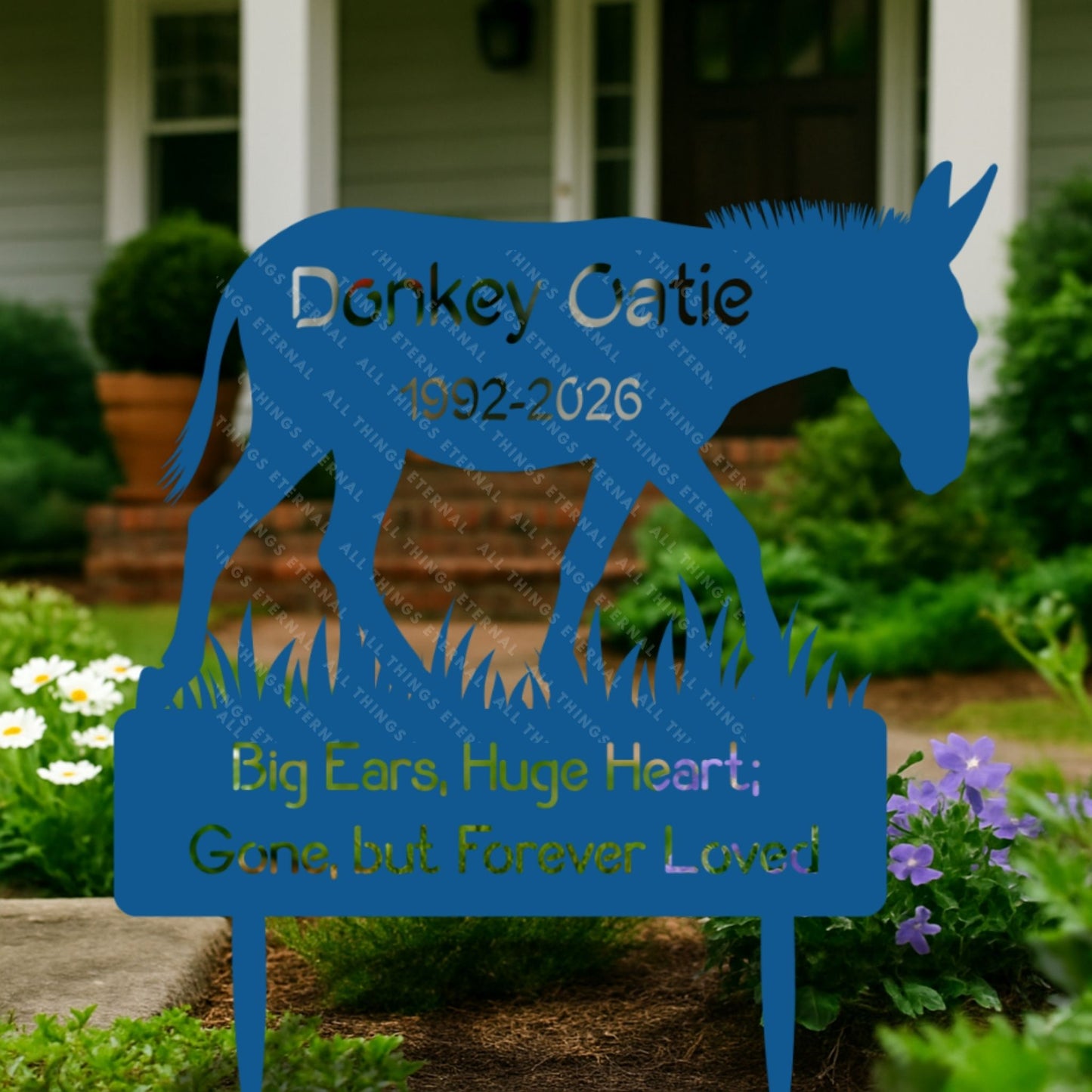 Personalized Donkey Memorial Metal Yard Sign – Custom Pet Loss Marker