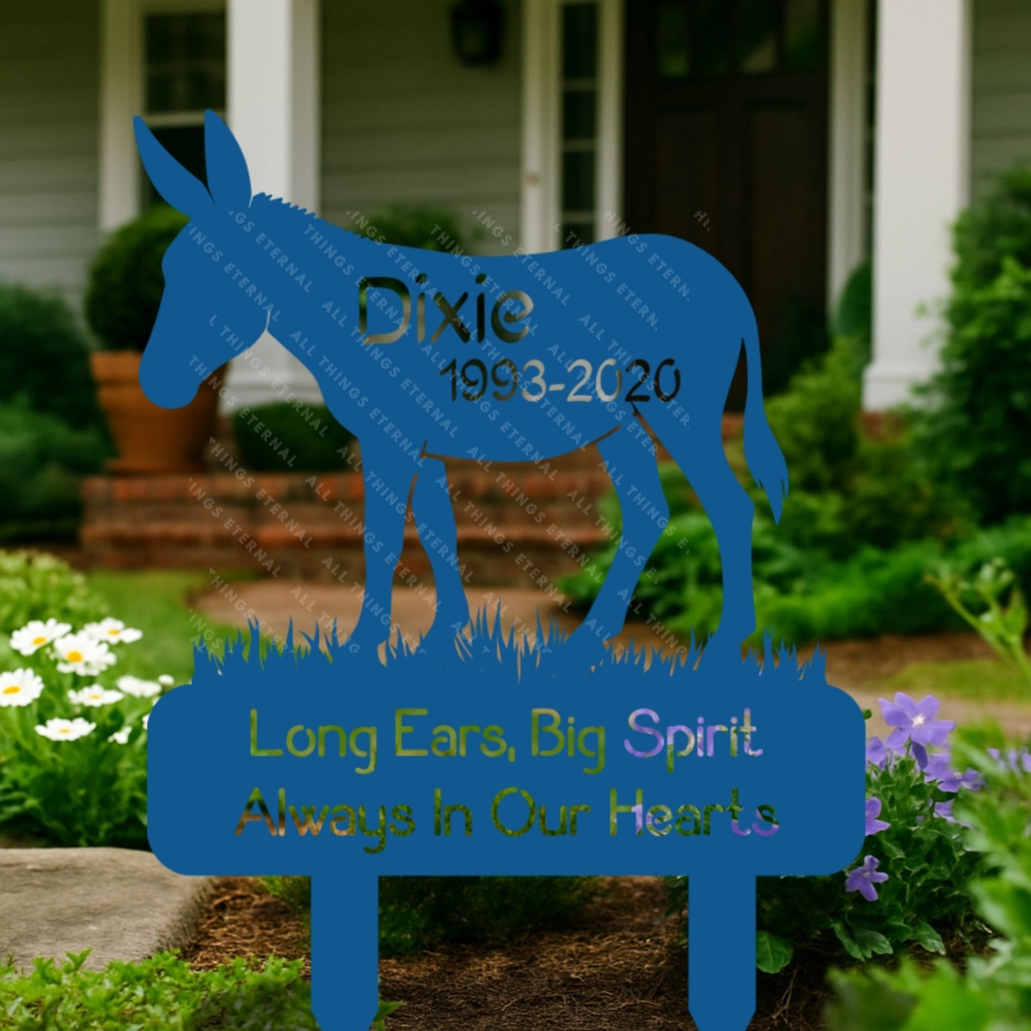 Personalized Donkey Grave Marker – Memorial Metal Yard Sign