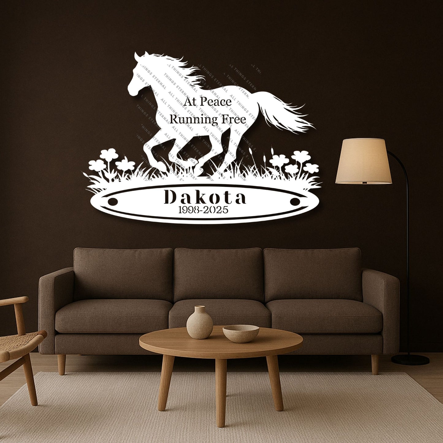 Personalized Horse Memorial Metal Sign – Custom Name & Dates