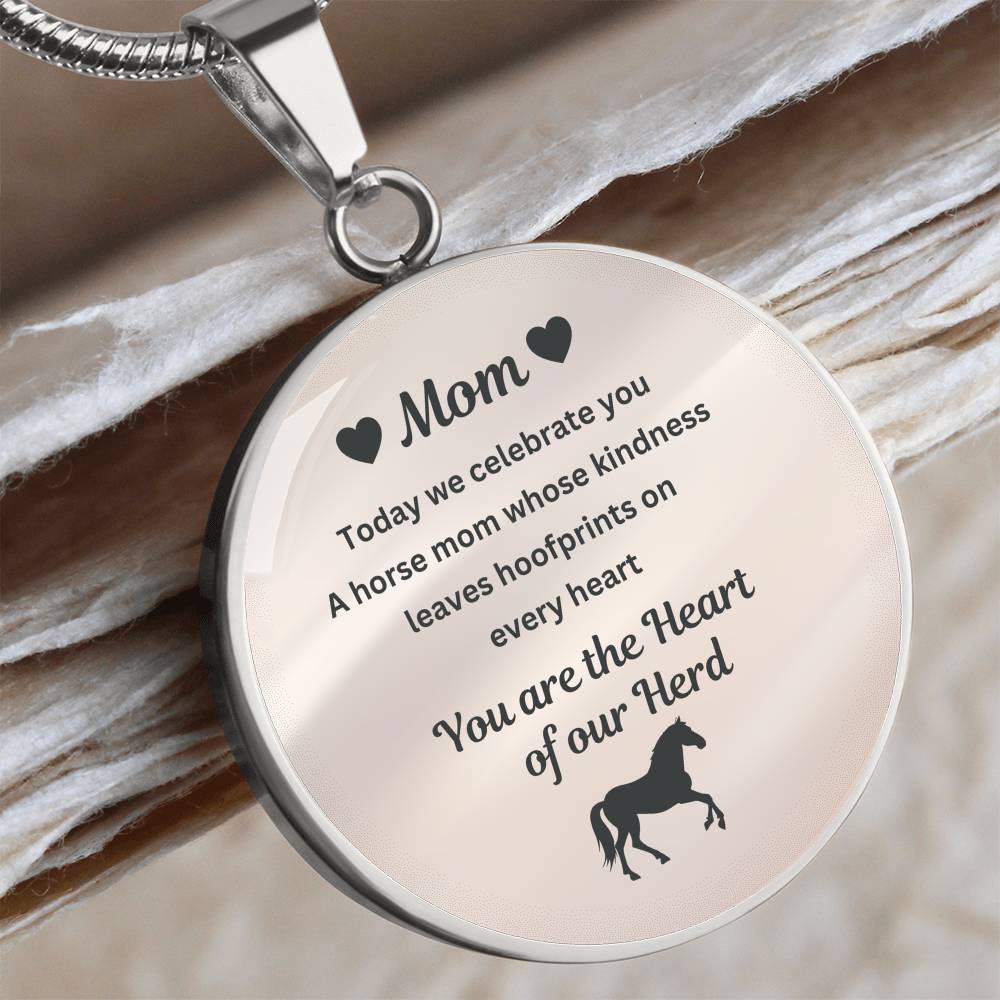 Horse Mom Necklace Gift – Heart Of Our Herd Jewelry for Mother’s Day
