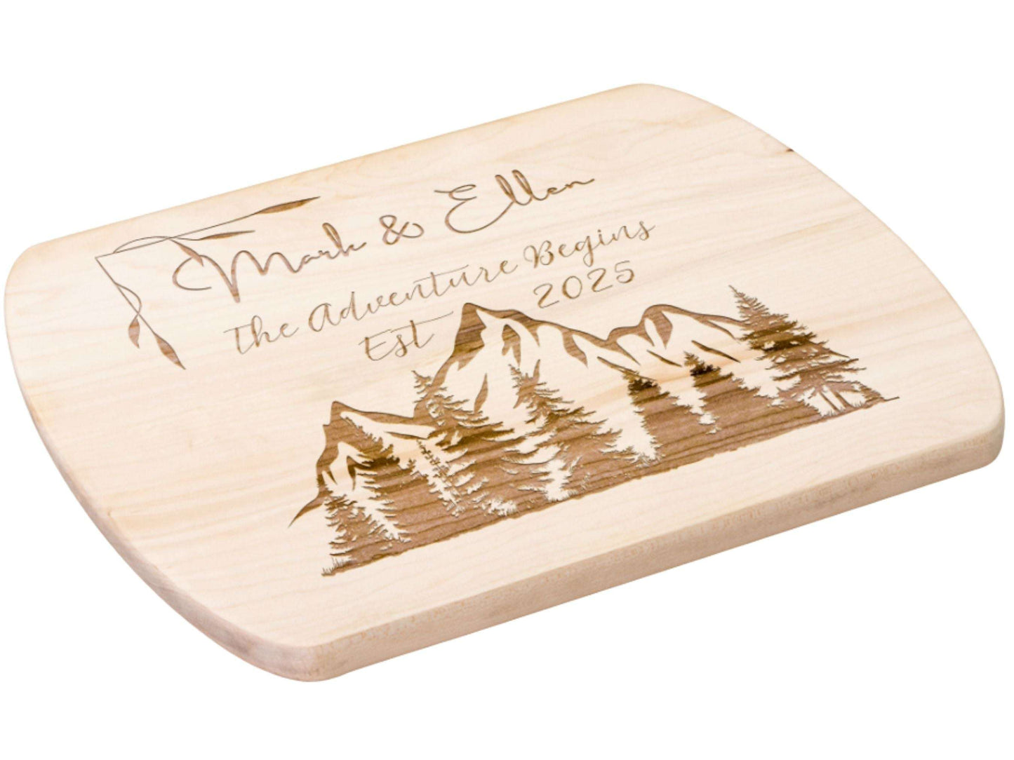 Personalized Camping Couple Cutting Board -Custom Name & Date – Outdoor Adventure Kitchen Decor