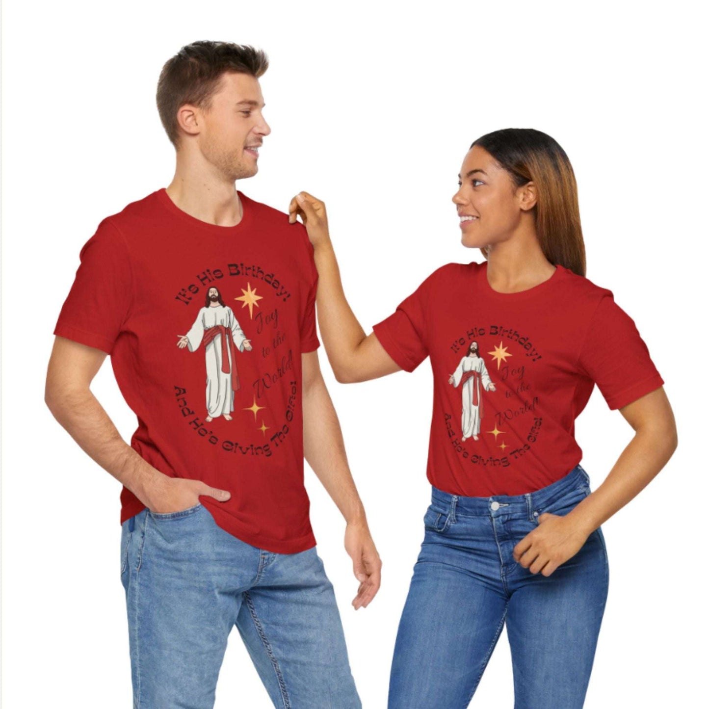 Joy To The World Christian Christmas T-Shirt | Jesus Birthday Tee