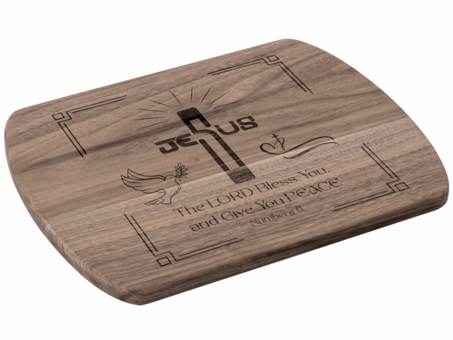 Beautiful Christian Cutting Board- Religious Gift for Housewarming, Wedding, or Pastor