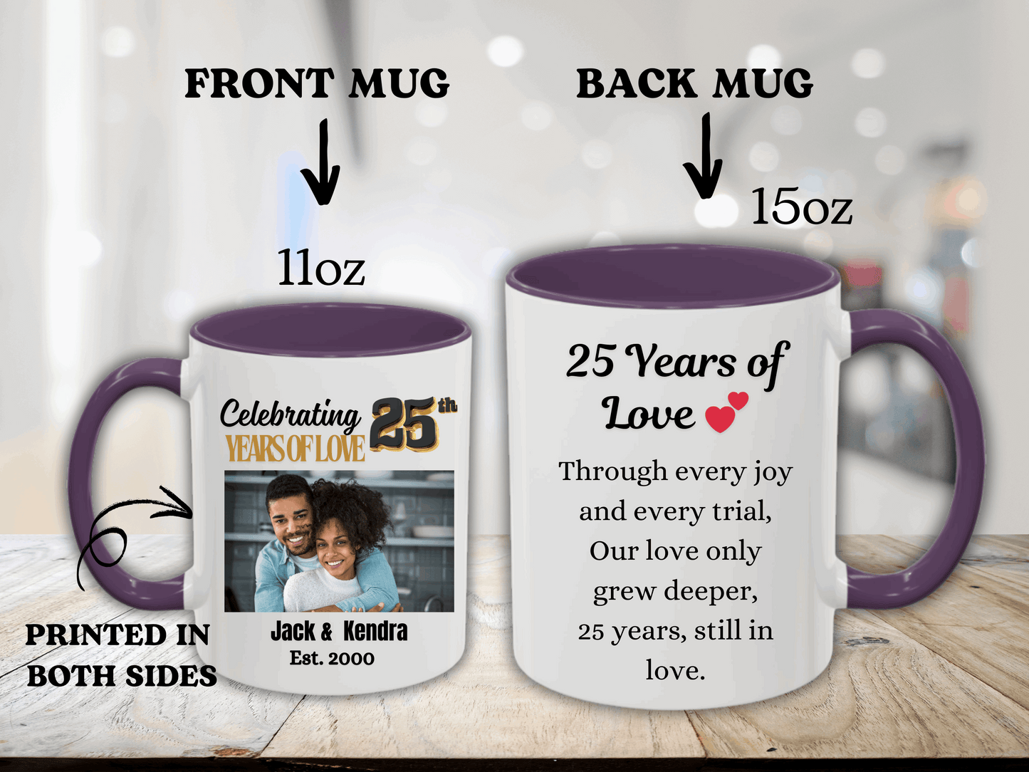 Personalized 25th Wedding  Anniversary Coffee Mug