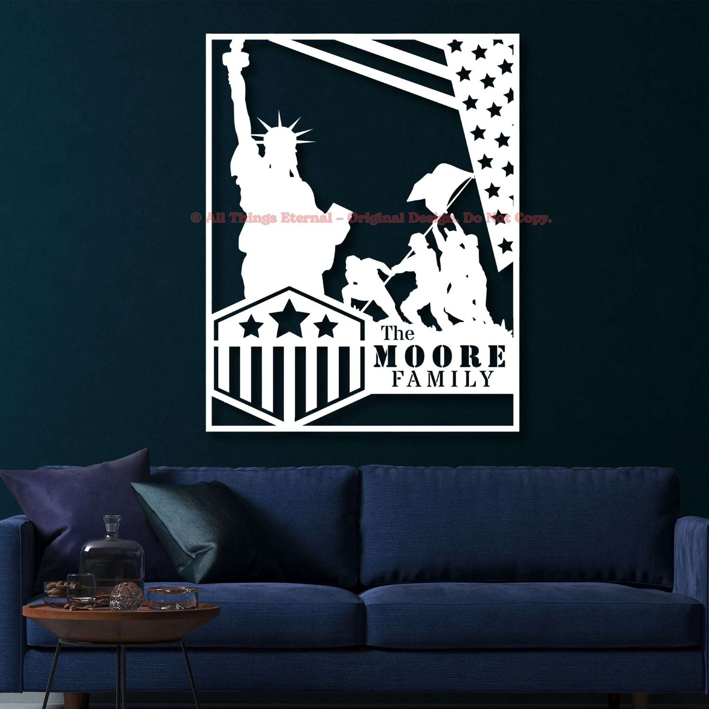 Custom Patriotic Metal Sign - Independence Day Gift for Veterans