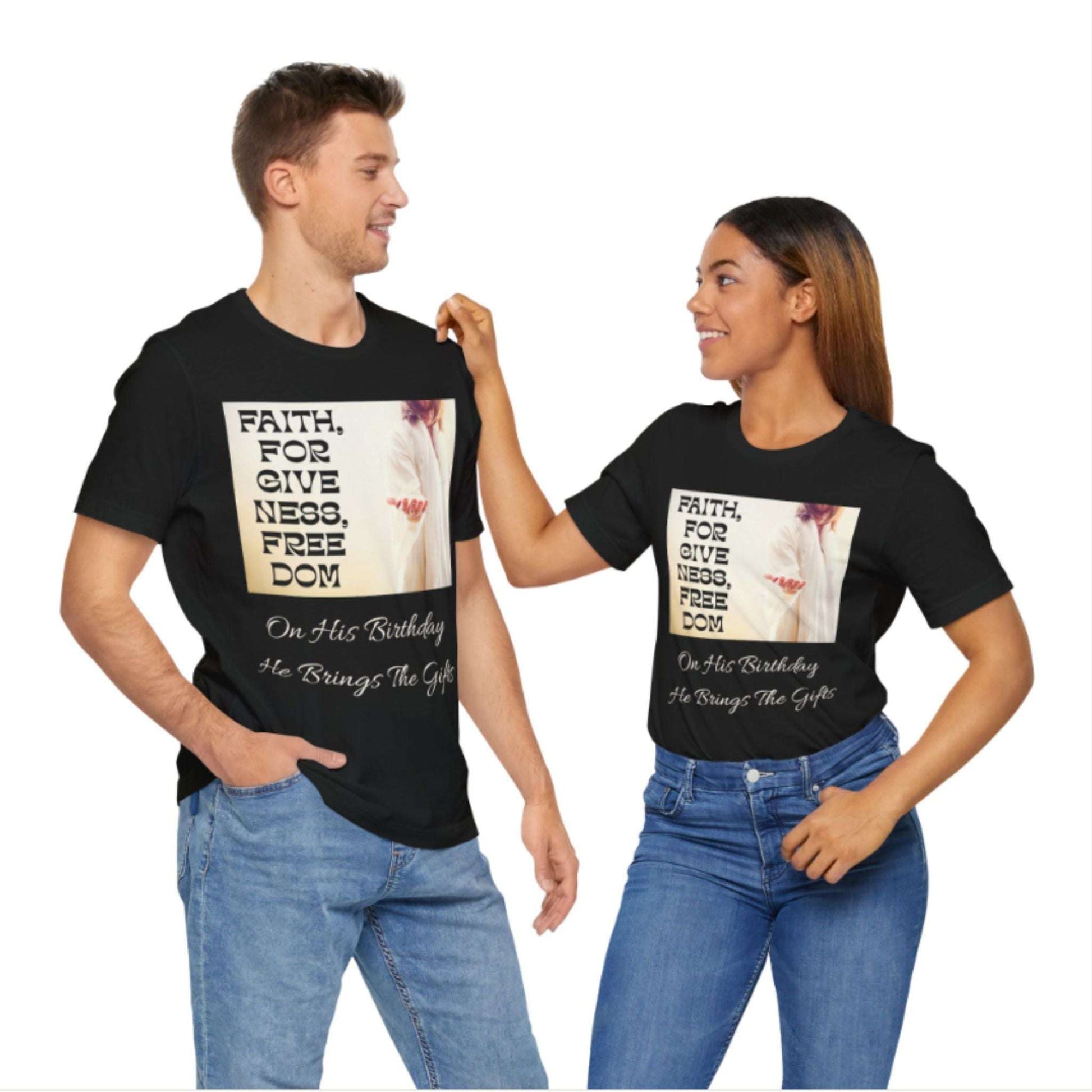 Faith Christmas T-Shirt – Christian Holiday Tee with Jesus Graphic