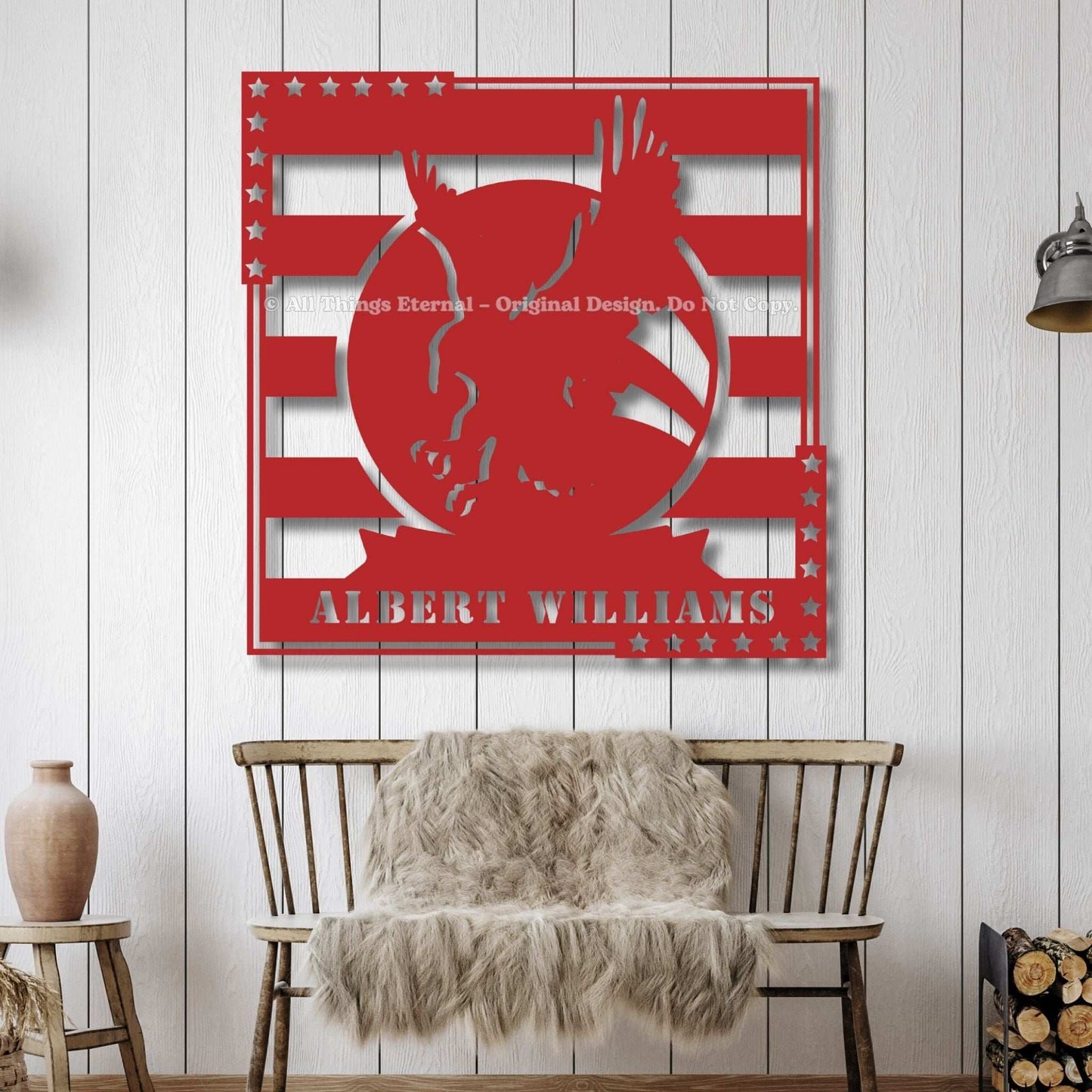 Custom Name Patriotic Veterans Metal Sign Decor Gift