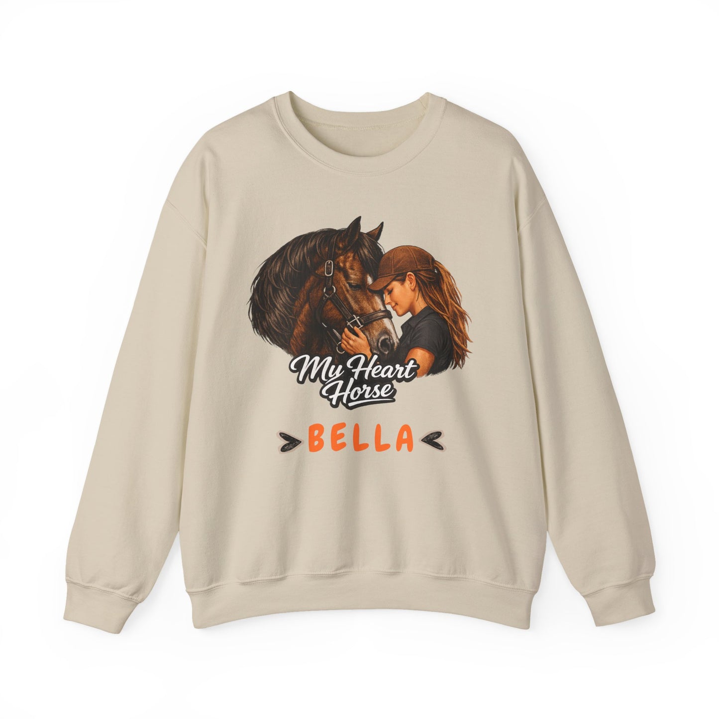 My Heart Horse Personalized Crewneck Sweatshirt for Women