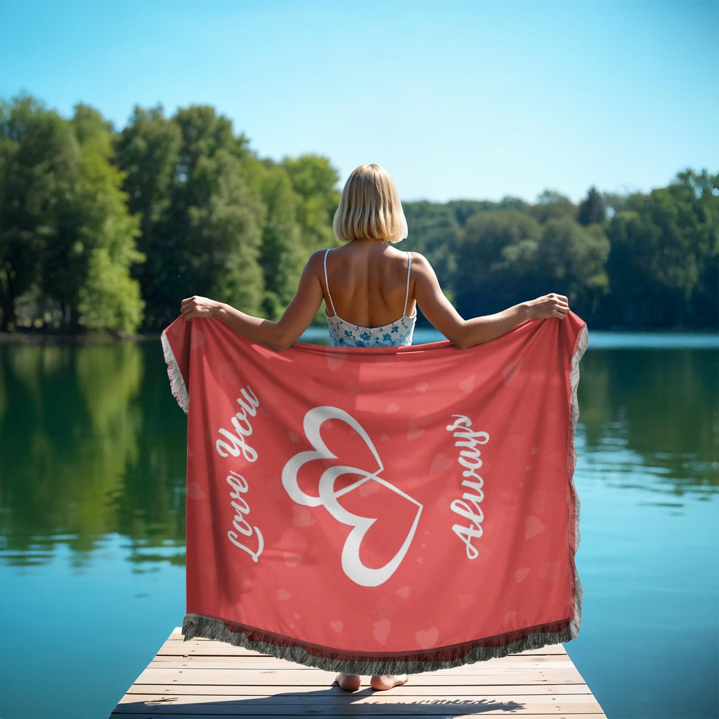 Love You Always Woven Blanket – Romantic Throw Gift for Couples