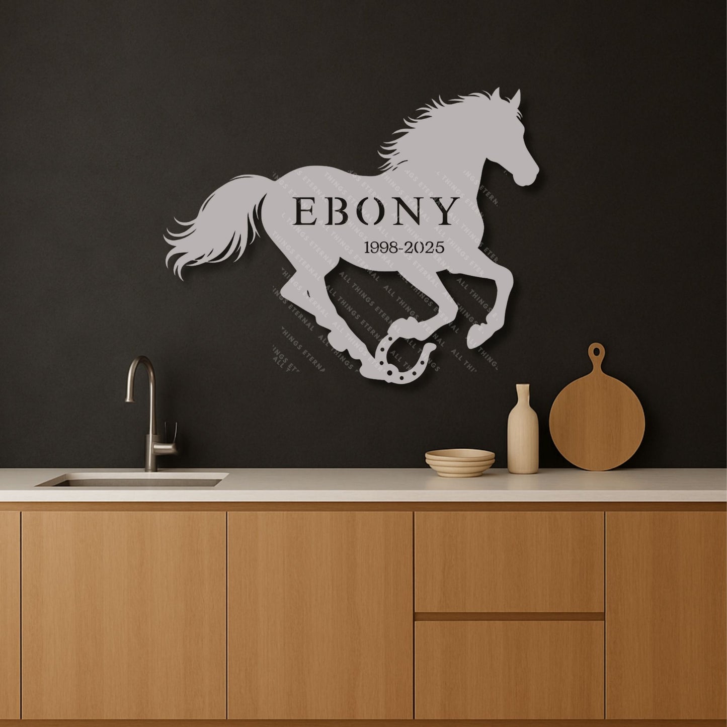 Personalized Horse Memorial Metal Wall Art – Custom Name & Dates Rustic Farmhouse Decor
