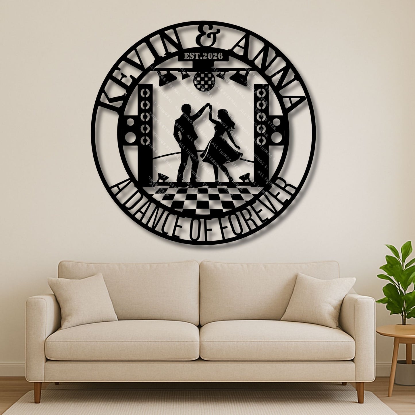 A Dance of Forever Metal Sign – Personalized Couple Wall Art Gift