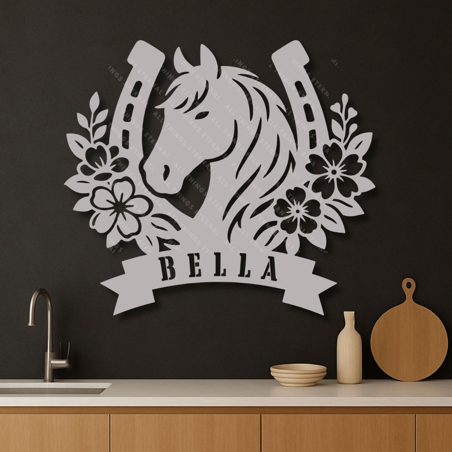 Personalized Horse Stall Name Sign – Custom Metal Horse Name Plaque – Equestrian Barn Decor – Horse Lover Gift