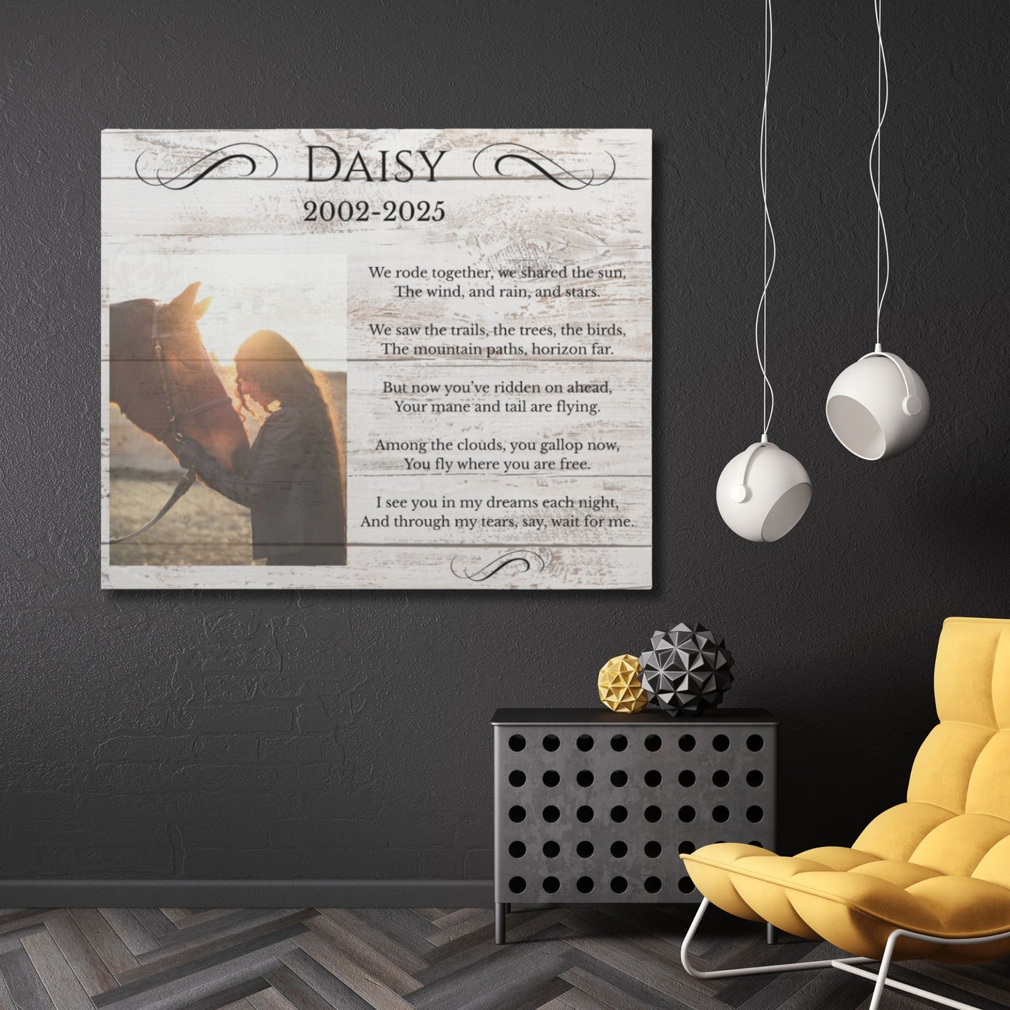 Personalized Horse Memorial Canvas – Custom Equine Photo Tribute