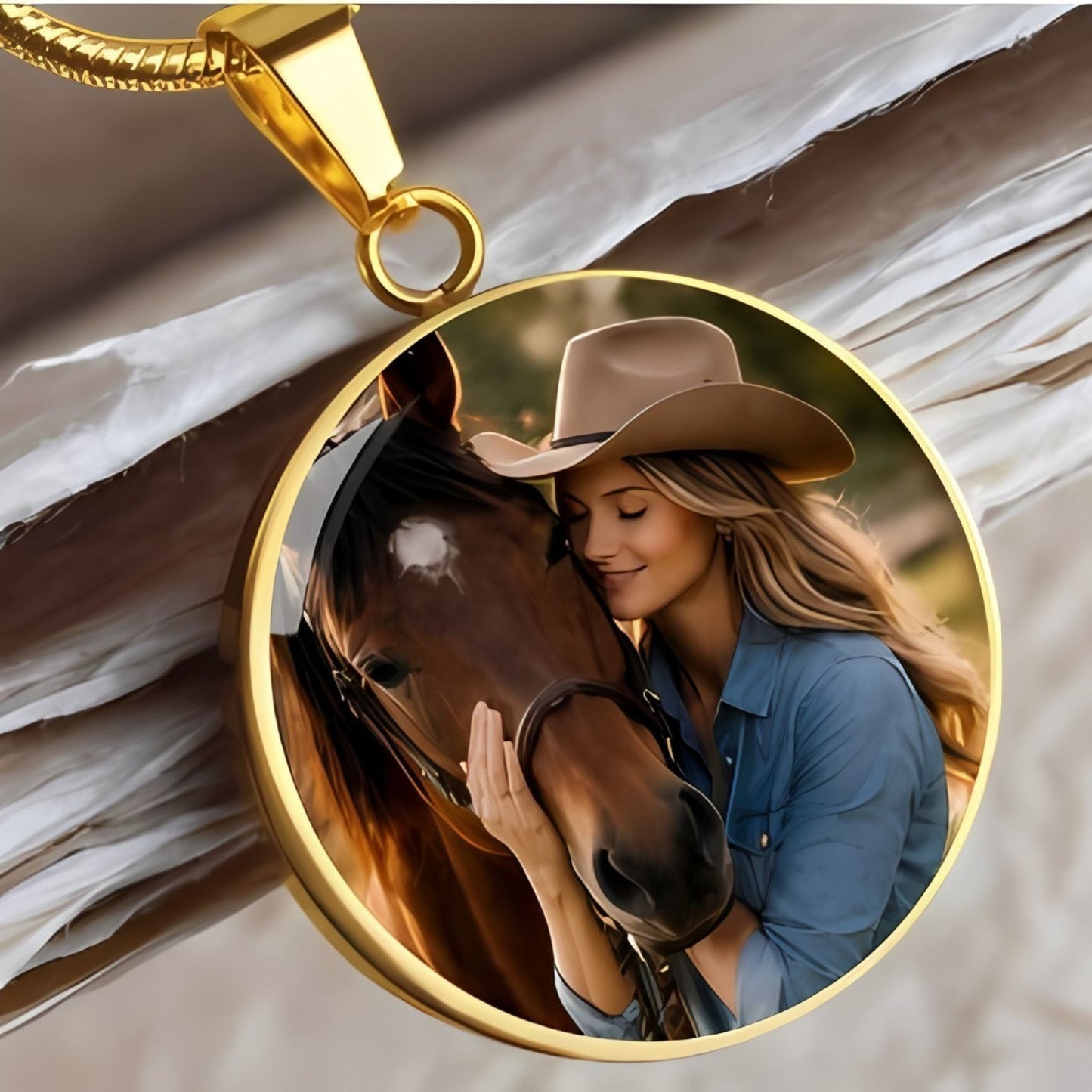 Personalized Horse Photo Necklace – Memorial Gift for Horses
