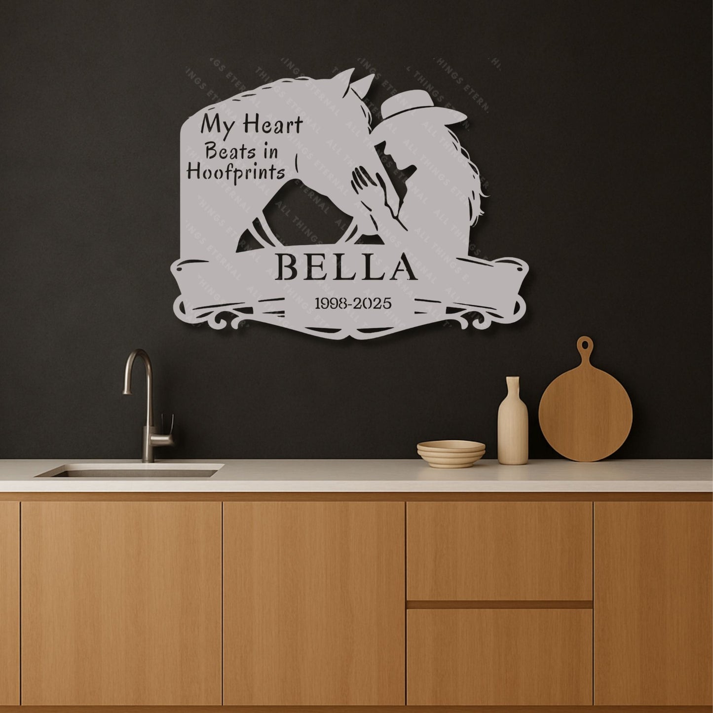 Personalized Horse Memorial Metal Sign – My Heart Beats in Hoofprints