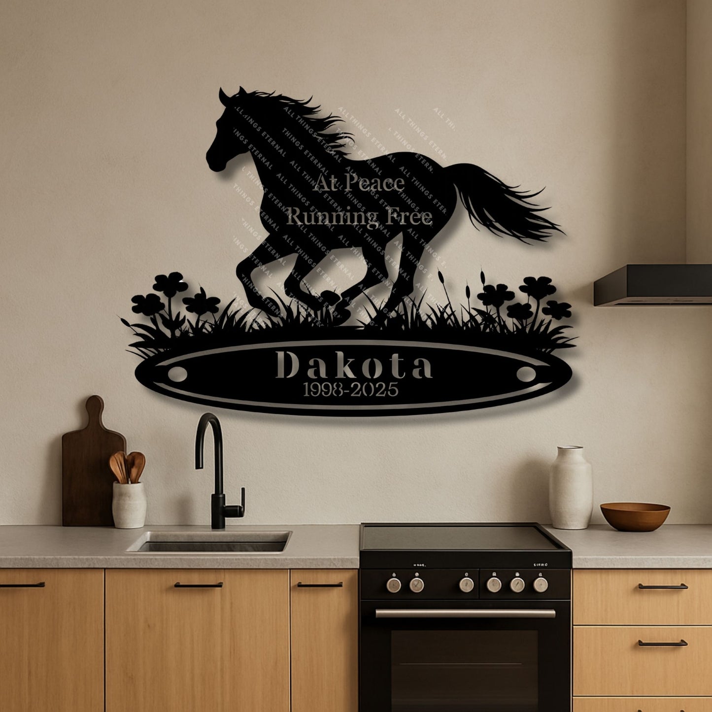Personalized Horse Memorial Metal Sign – Custom Name & Dates