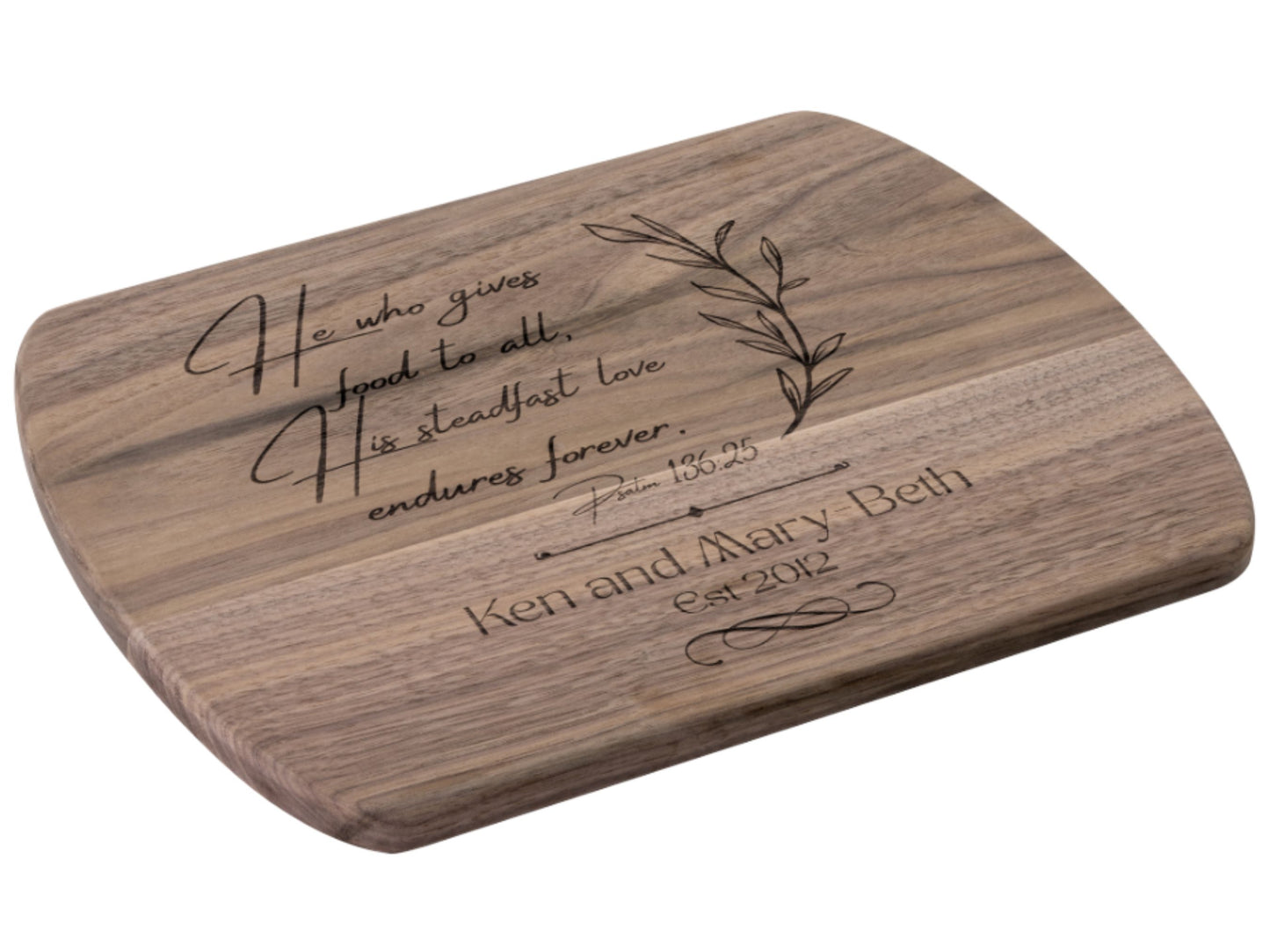 Personalized Christian Cutting Board- Custom Family Name  Faith-Based Kitchen Decor