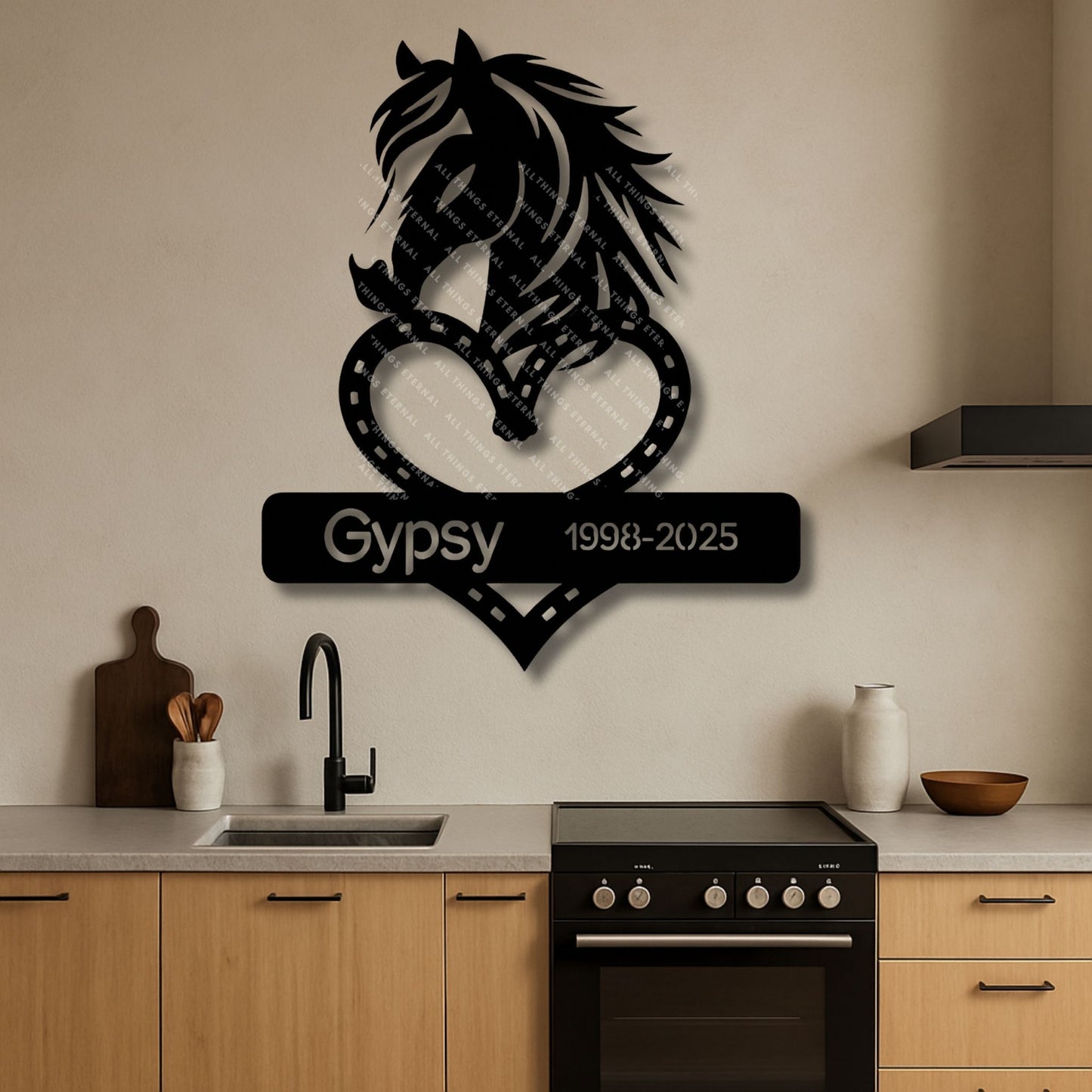 Custom Horse Memorial Metal Sign – A Loving Tribute with Name & Dates